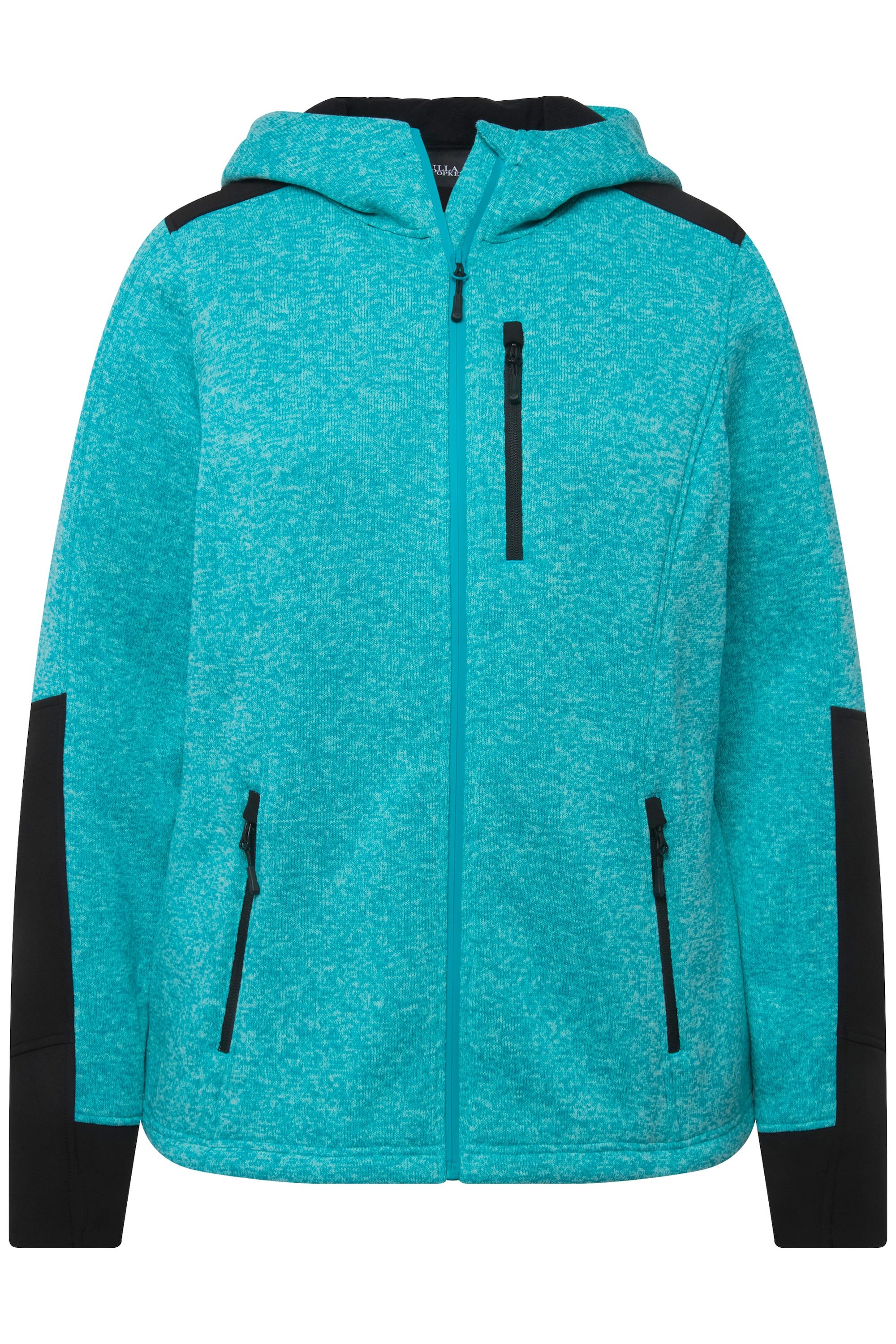 Ulla Popken Sweatjacke Fleecejacke Reflektordruck Kapuze günstig online kaufen
