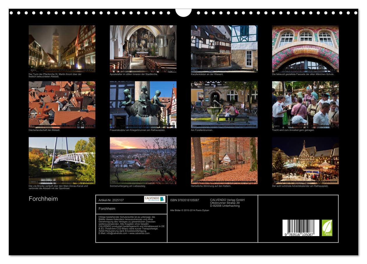 Thumbnail - CALVENDO Wandkalender Forchheim (Wandkalender 2026 DIN A3 quer), CALVENDO Monatskalender