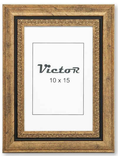 Victor (Zenith) Bilderrahmen Bilderrahmen \"Boho\" - Farbe: Gold - Größe: 10 x 15 cm, Bilderrahmen Gold 10x15 cm (A6), Bilderrahmen Vintage, Landhaus