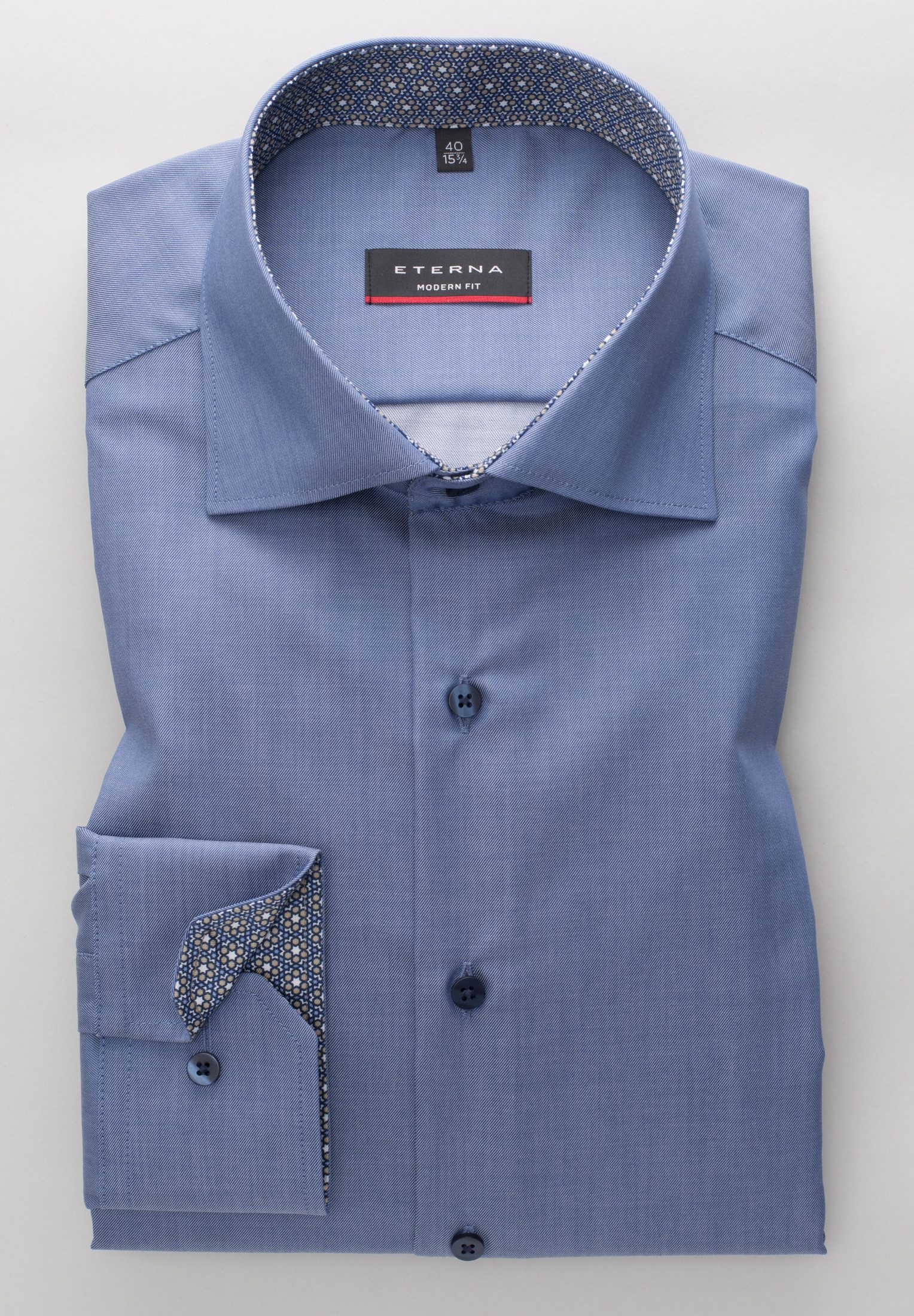 Eterna Businesshemd ETERNA MODERN FIT Langarm Hemd mittelblau twill 3368-08-X14K