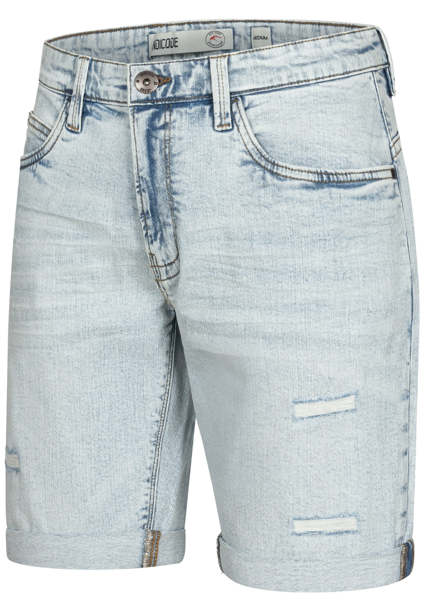 Indicode Jeansshorts Herren Caden Jeans Shorts Herrenshorts mit 5 Taschen, günstig online kaufen
