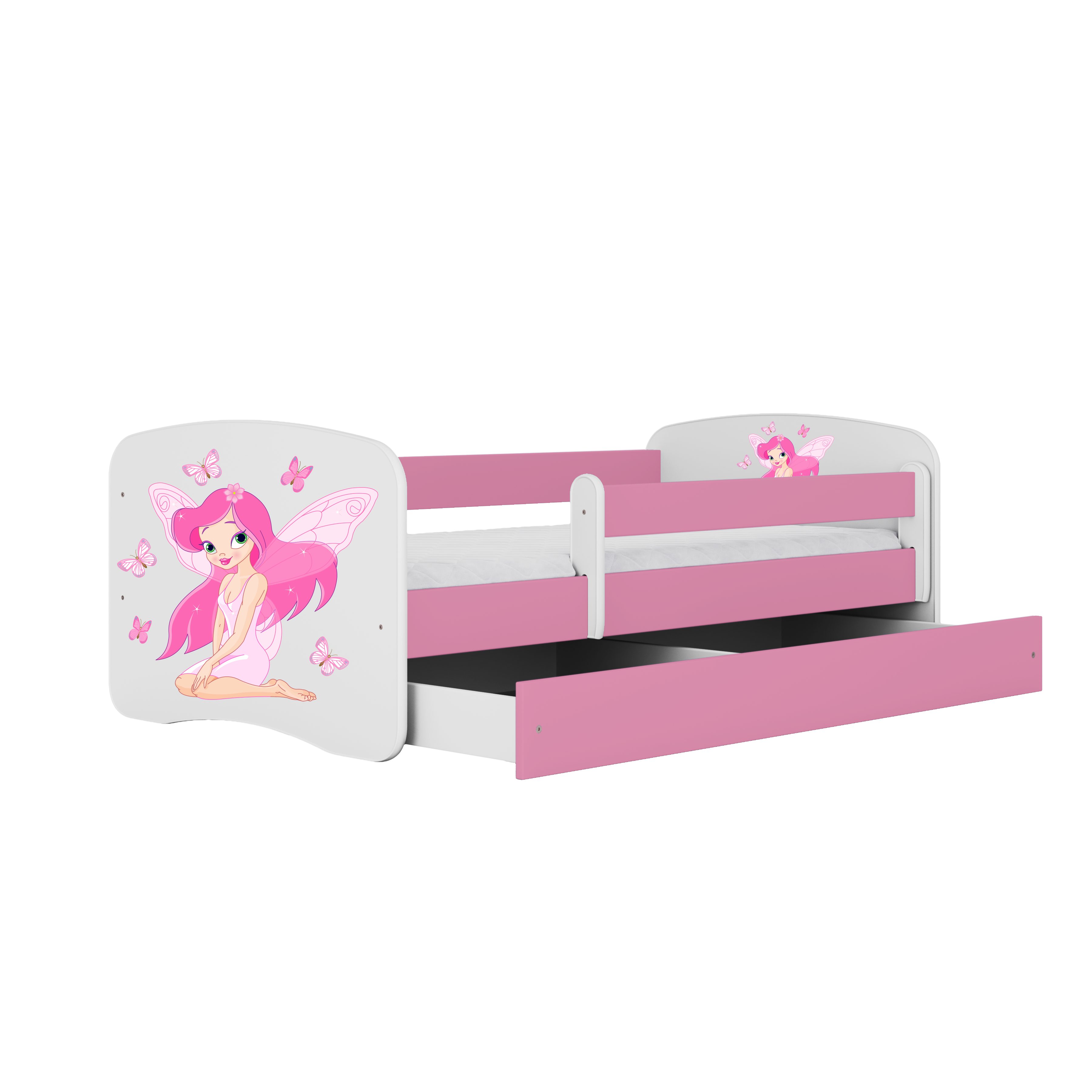 Raumhirsch Furniture Kinderbett 70x140, 80x160, 80x180 cm - Komplettset mit Schublade (Bett für Mädchen, Einzelbett Kinder 2–12, mit Rausfallschutz & Lattenrost), verschiedene Farben & Designs