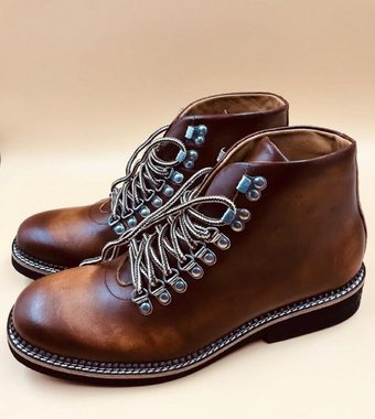 Pezzo D'oro Haferlschuhe rustikale Schnürboots aus echtem Leder, urige gespeckte Optik, knöchelhoch, Innenfutter in Leder Haferlschuh aus echtem Leder