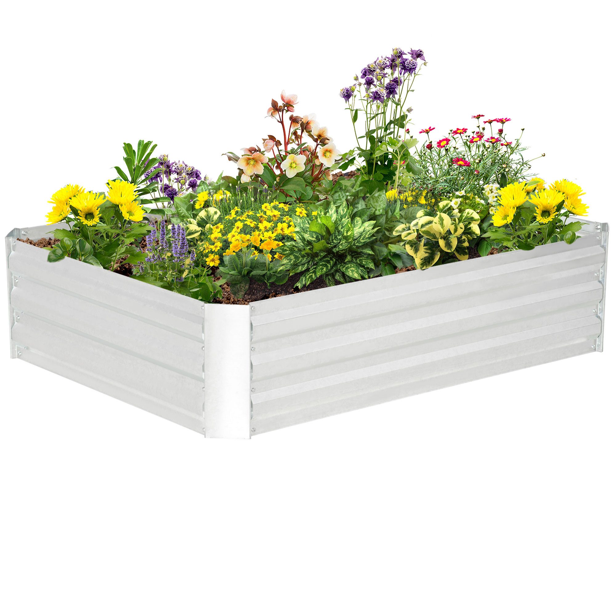 Outsunny Hochbeet Pflanzbeet aus Stahl, Blumenkasten stapelbar (Pflanzkasten, 1 St., Gemüsebeet), 120 x 90 x 30 cm für Garten Balkon Terrasse, für Blumen, Pflanzen