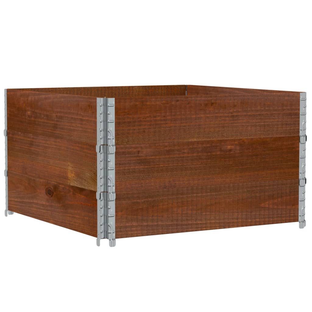 vidaXL Palettenbett Paletten-Aufsatzrahmen 3 Stk. Braun 100x100cm Massivholz Kiefer (3-tlg)