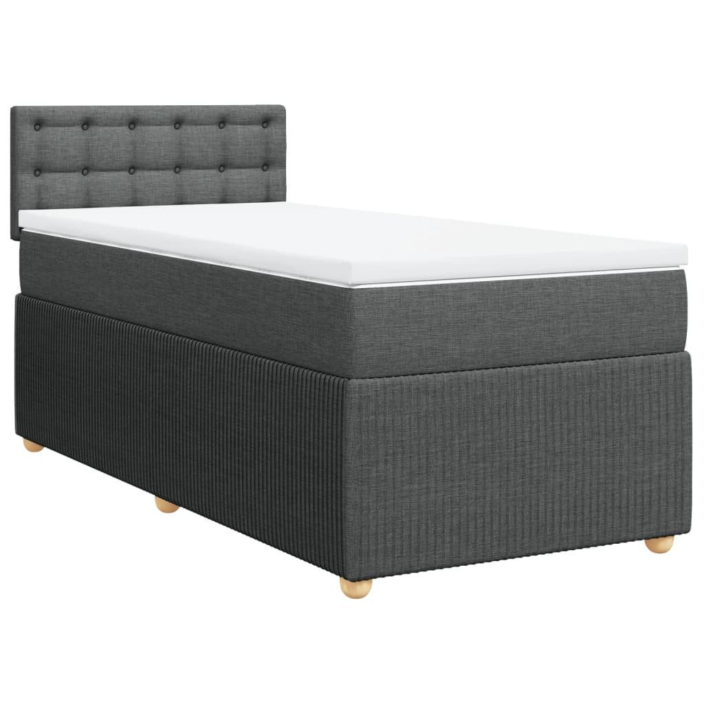 vidaXL Bett Boxspringbett mit Matratze Dunkelgrau günstig online kaufen