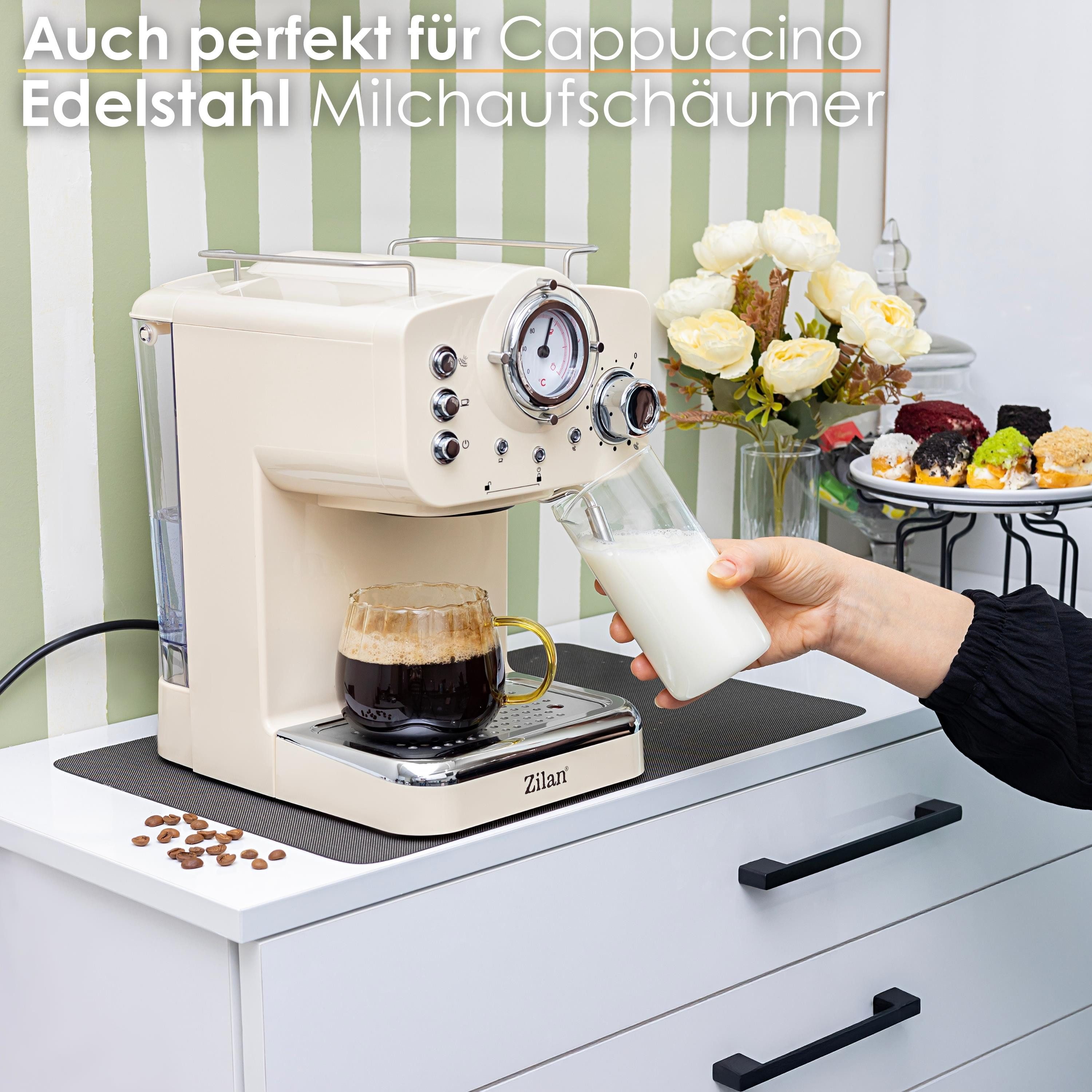 Zilan Espressomaschine, Siebträger, • Fassungsvermögen: 1,25 Liter