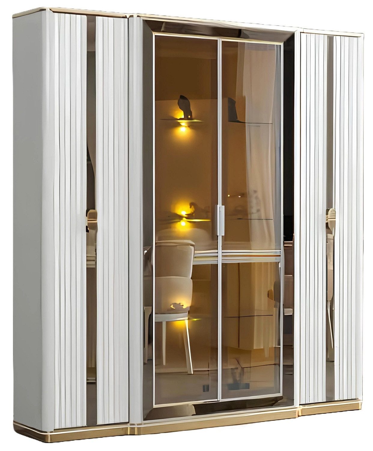 Kleiderschrank Wohnzimmer Möbel Aufbewahrungsschrank Glasvitrine Schrankmöbel Vitrine