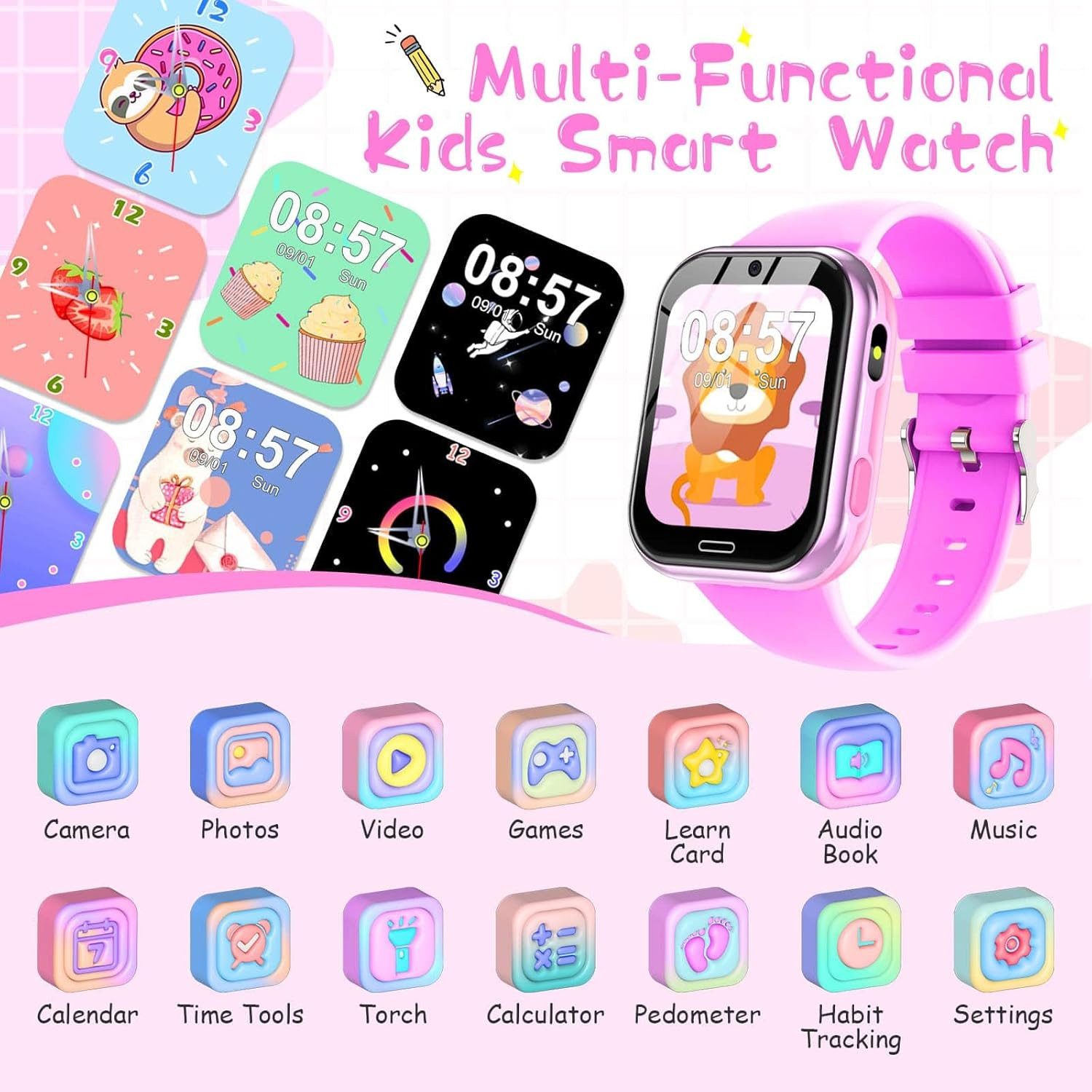 CATGIFF X53 Smartwatch (2,5 cm, sim-karte), Kinder Smartwatch
