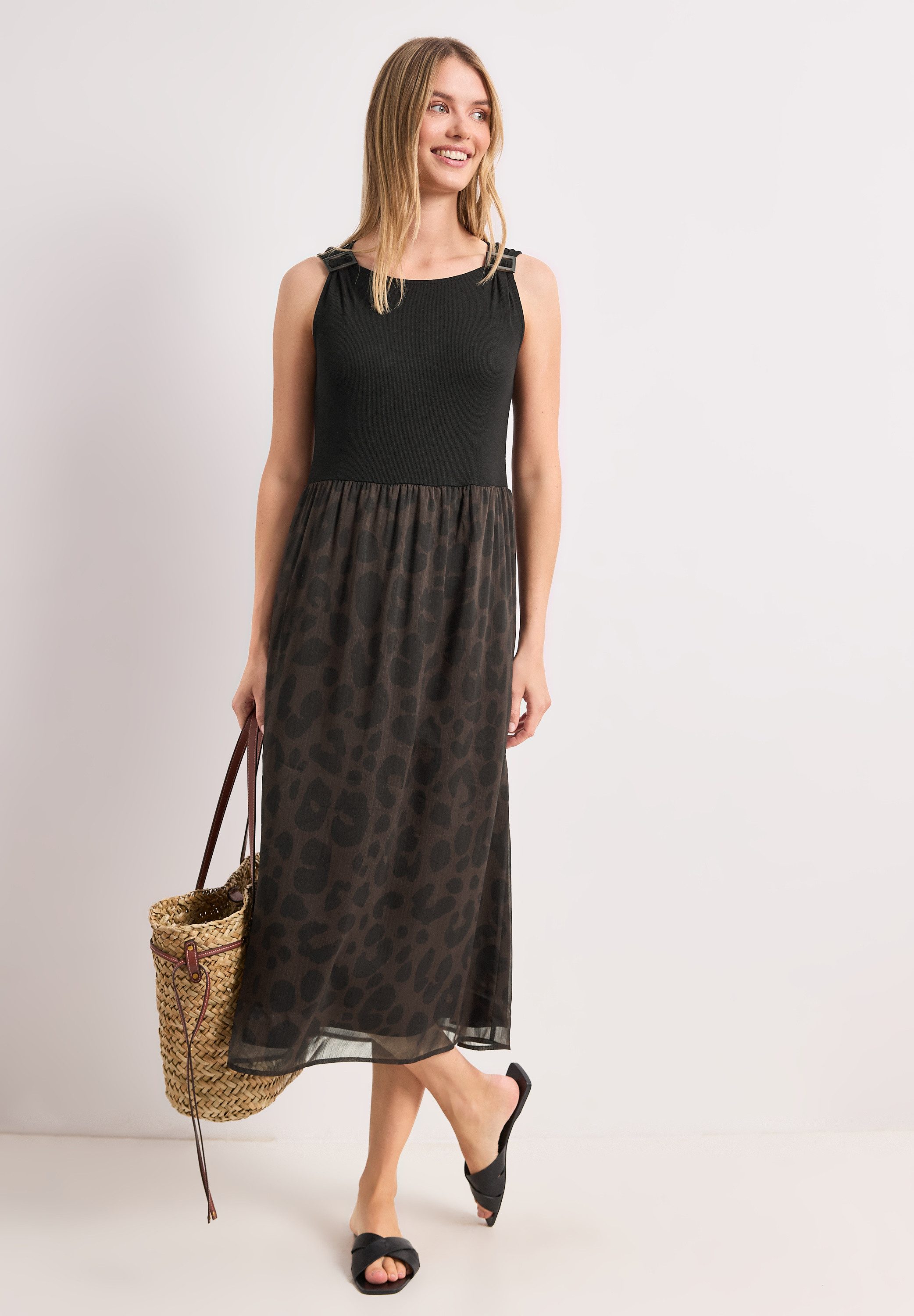 STREET ONE Midikleid mit Rundhalsausschnitt
