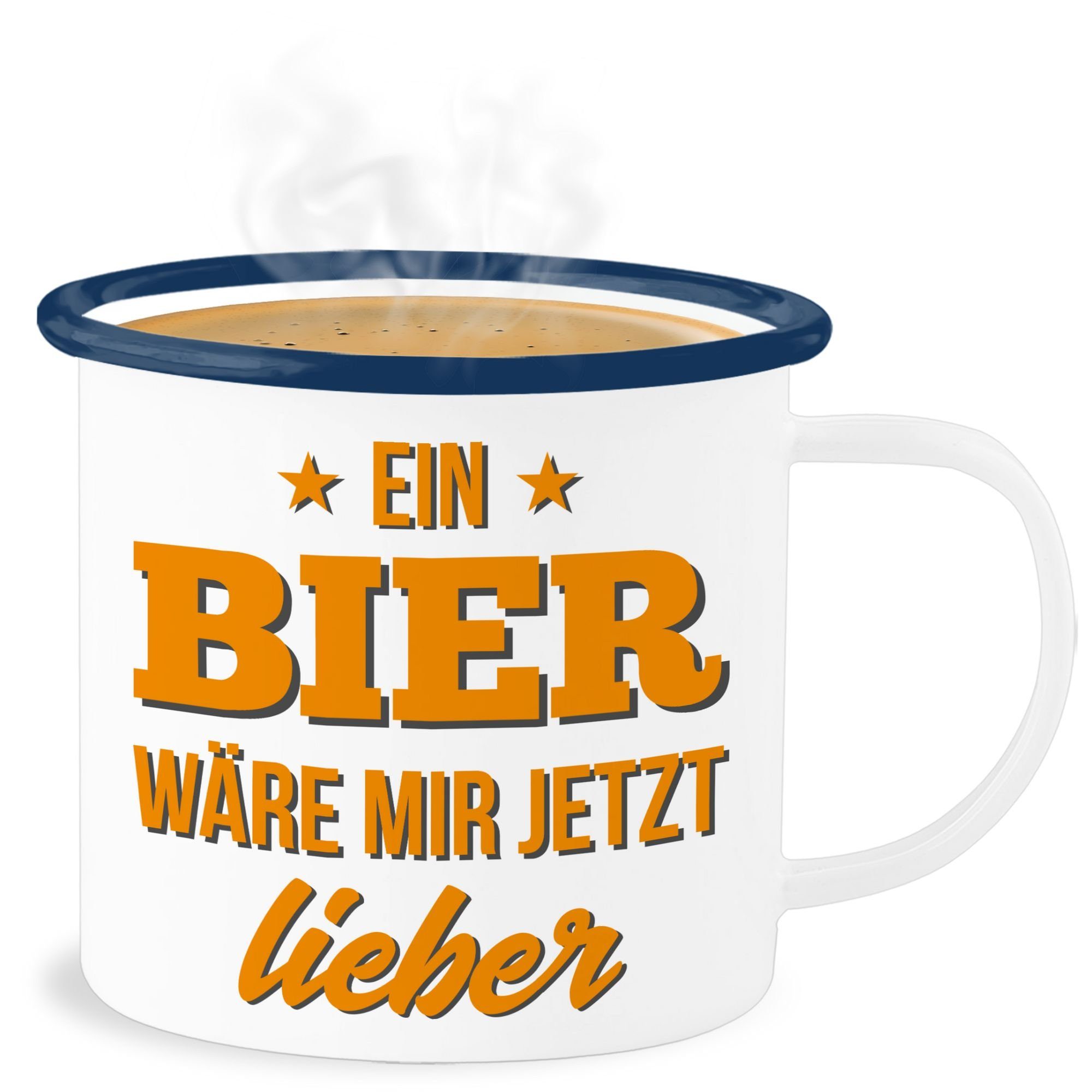 Shirtracer Becher Ein Bier wäre mir jetzt lieber, Stahlblech, Statement
