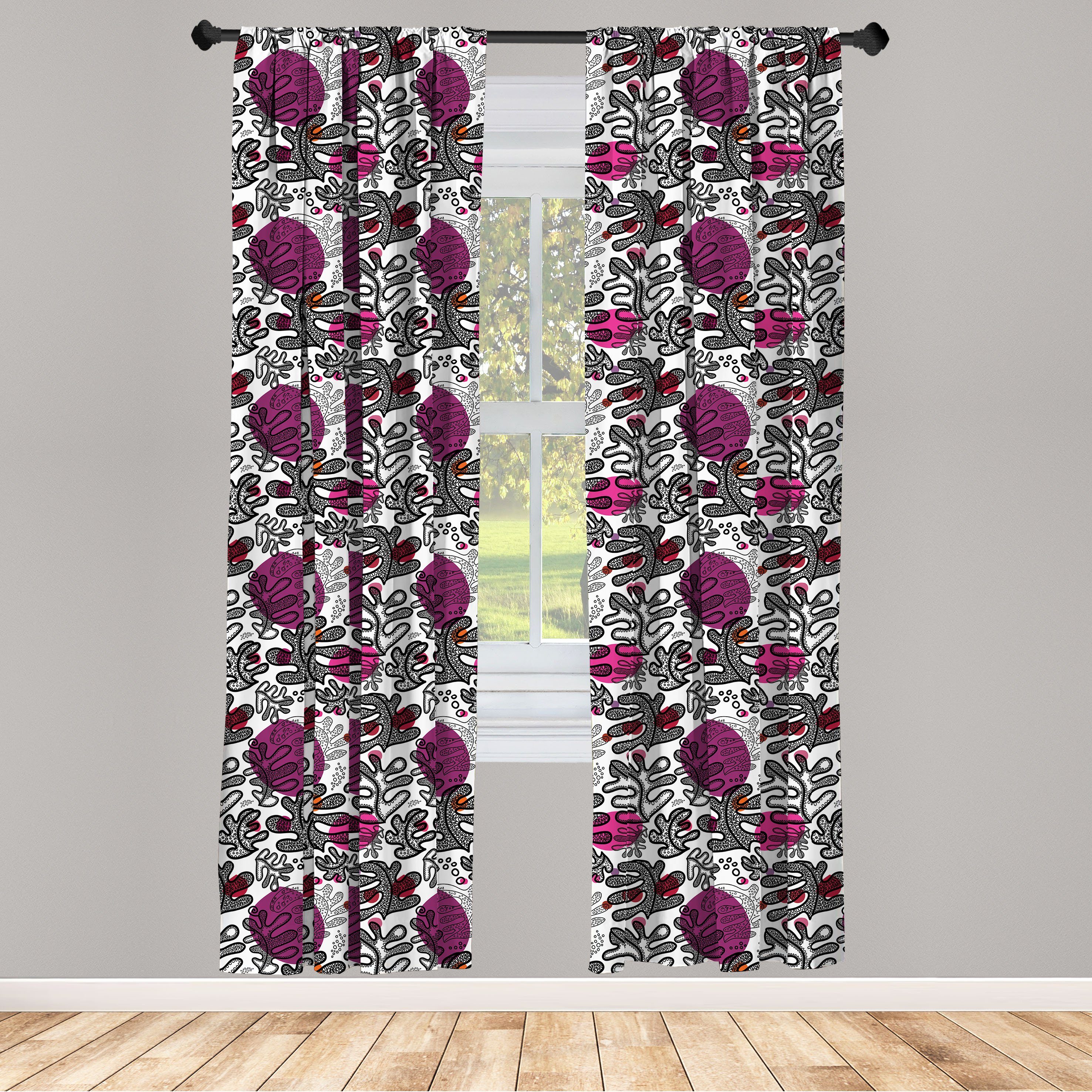 Gardine für Schlafzimmer Scandinavian Vorhang Dekor, Form Wohnzimmer Abakuhaus, Abstrakt Microfaser, Hipster