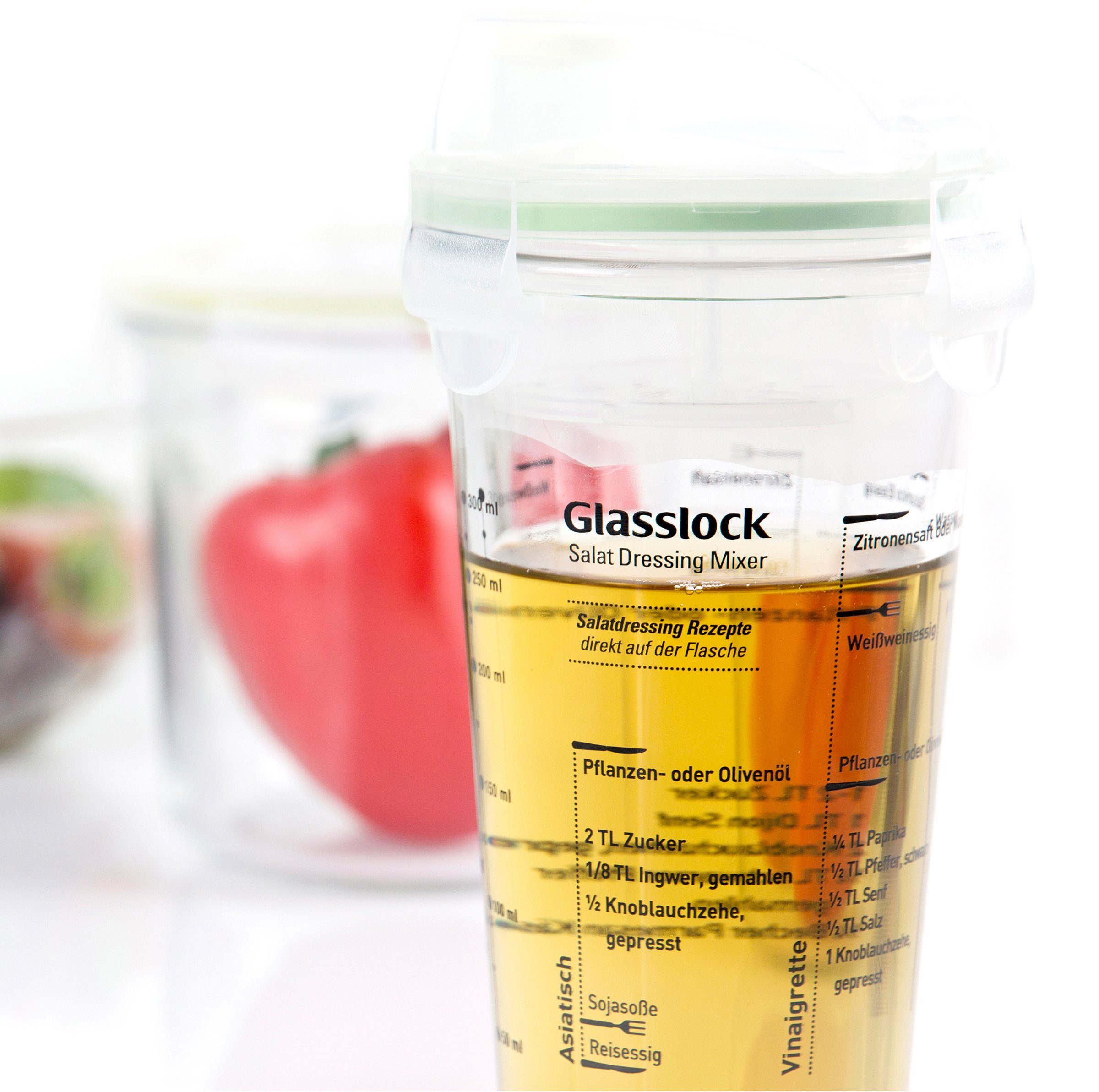 Glasslock Dressing Shaker, Glas, (Cocktail 450 ml Shaker)