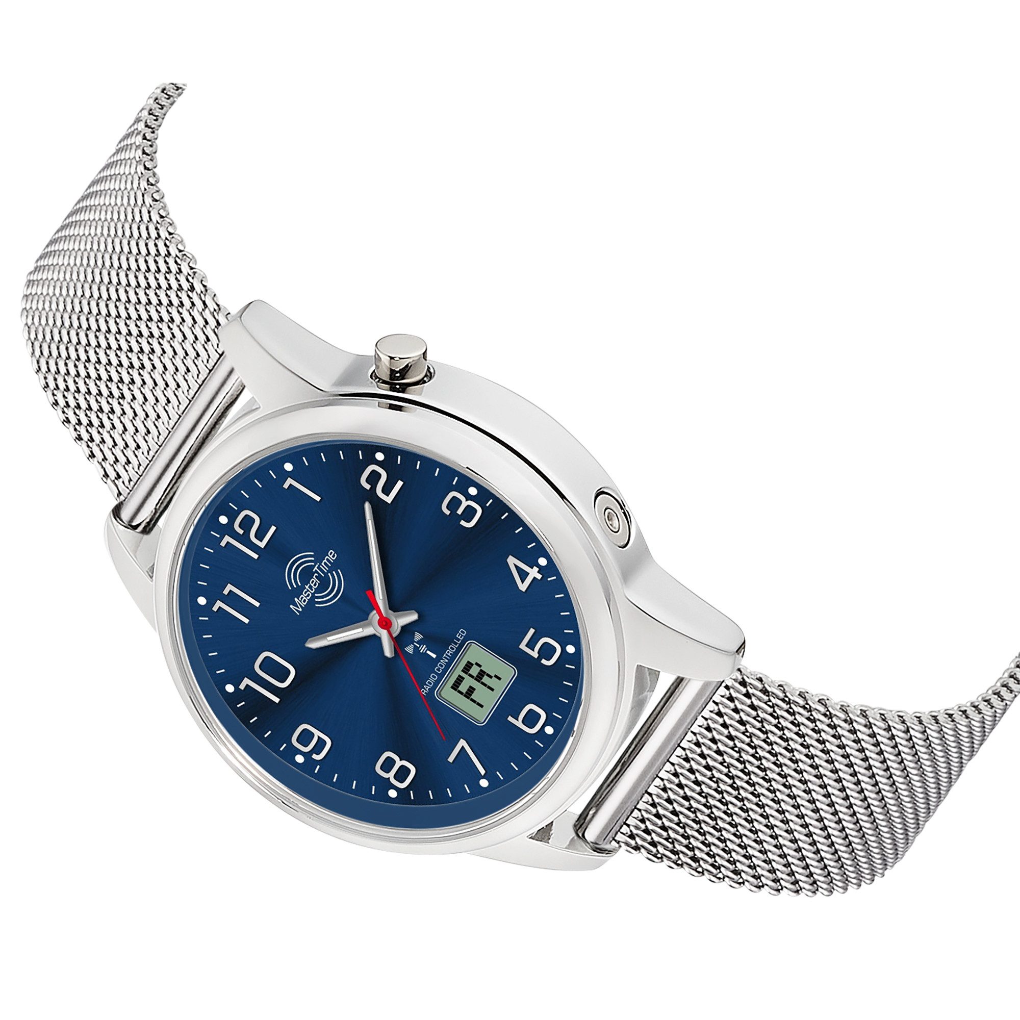 MASTER TIME Funkuhr Lady Line MTLA-101002-32M, Quarzuhr, Armbanduhr, Damenuhr, Edelstahlarmband, analog, digital – Bild 2 von 3