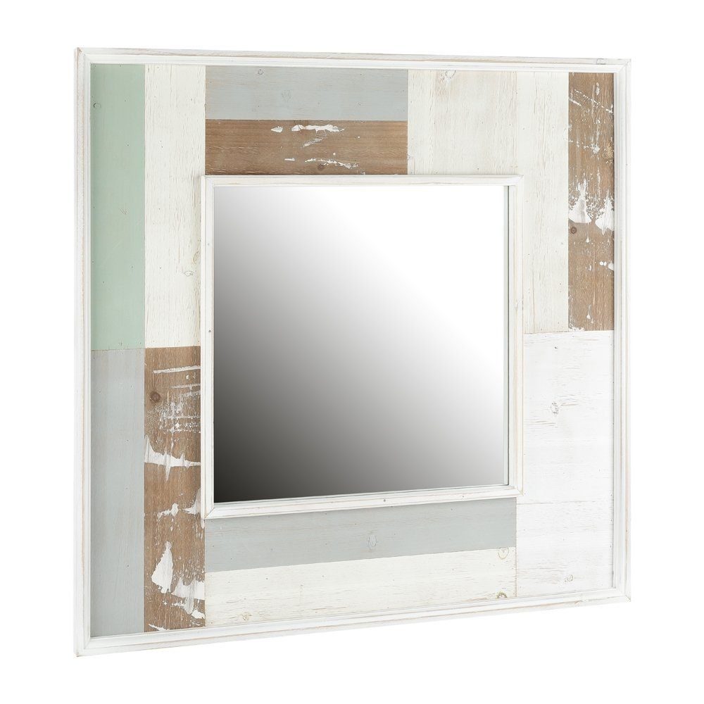 Melko Wandspiegel Dekospiegel Wandspiegel Garderobenspiegel Holz Badspiegel Chic in Material langlebiges & Shabby Pflegeleichtes (Stück), 80CM Weiß aus