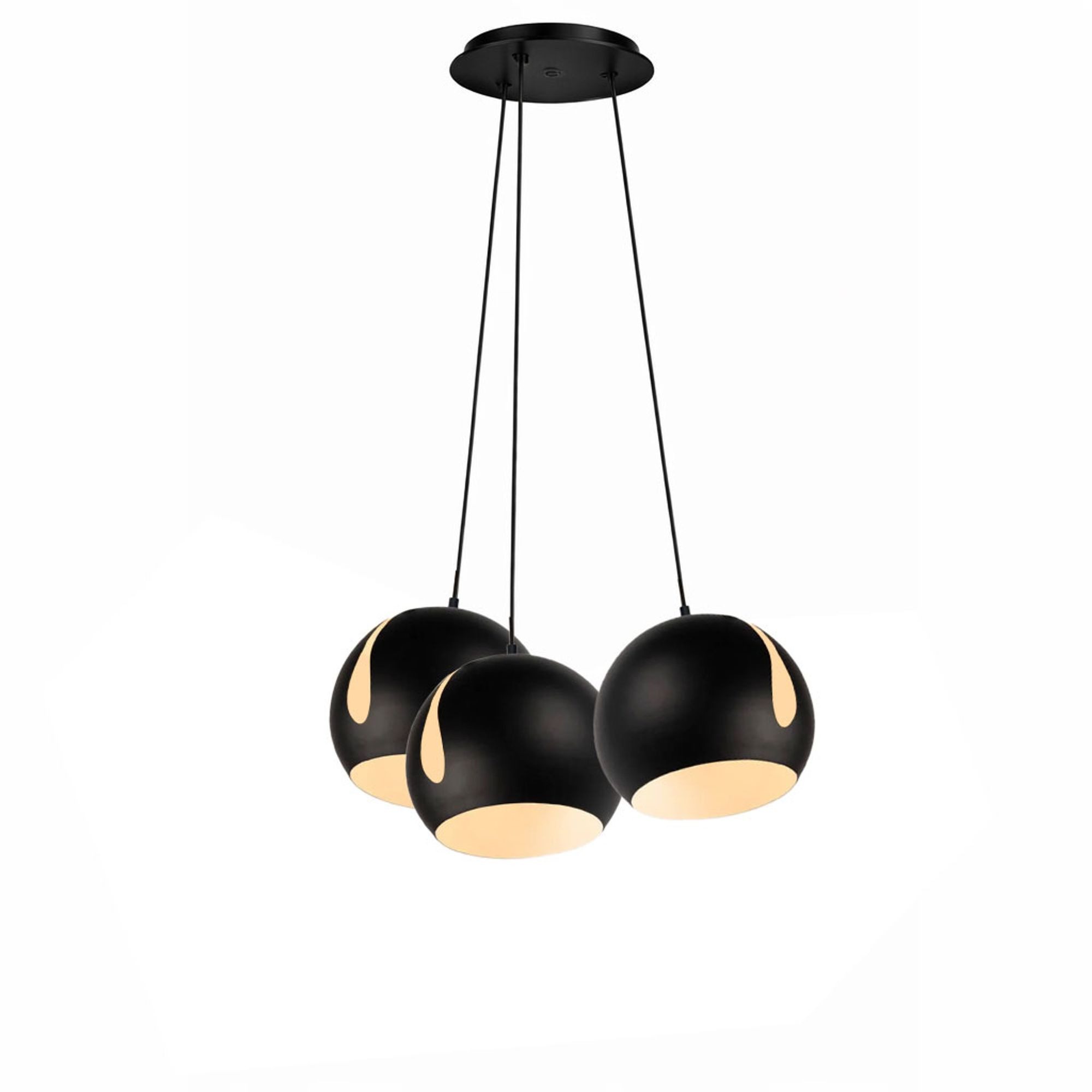 s.luce Pendelleuchte s.luce Ball Mehrfach-Pendelleuchte Cluster 3-flammig 3x20cm Schwarz