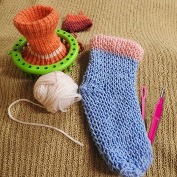 relaxdays Kreativset 6-teiliges Strickring Set rund