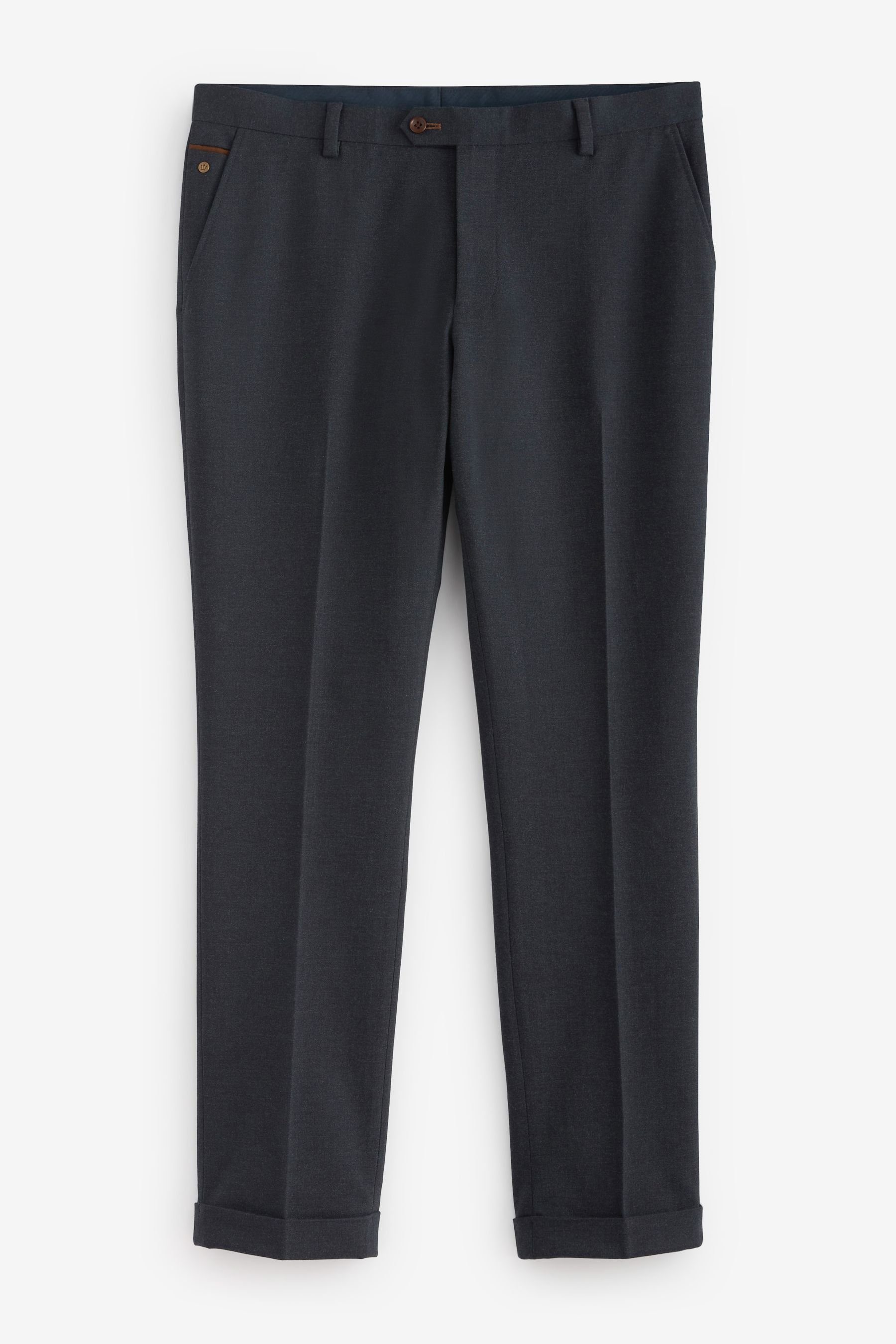 Next Anzughose Anzug mit Fischgratmuster: Hose (1-tlg) Navy Blue