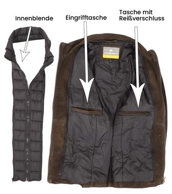 Redpoint Lederjacke Echtleder Rindnubuk dunkelbraun