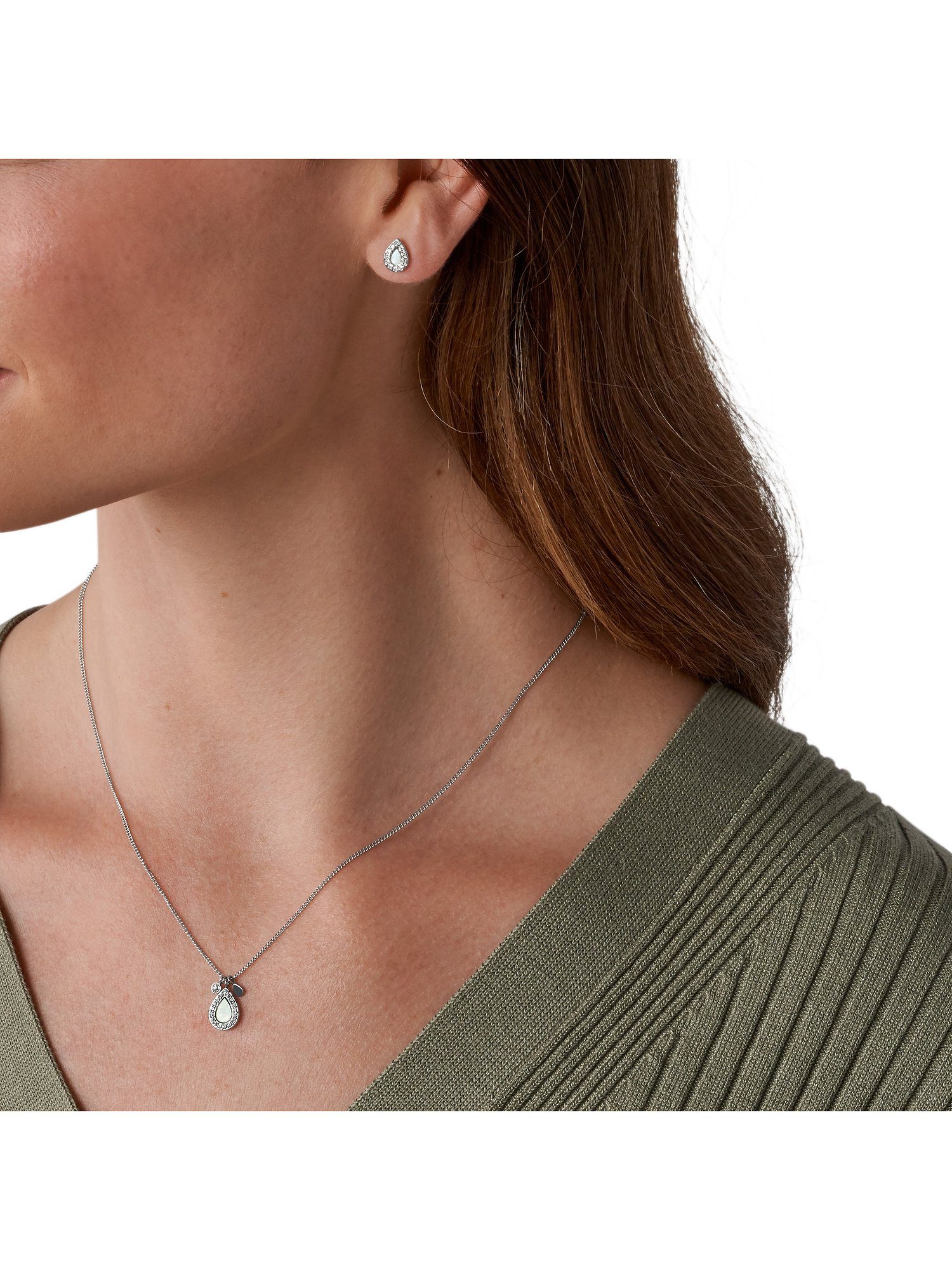 Fossil Schmuckset Fossil Damen-Schmuck-Set Edelstahl Perlmutt günstig online kaufen