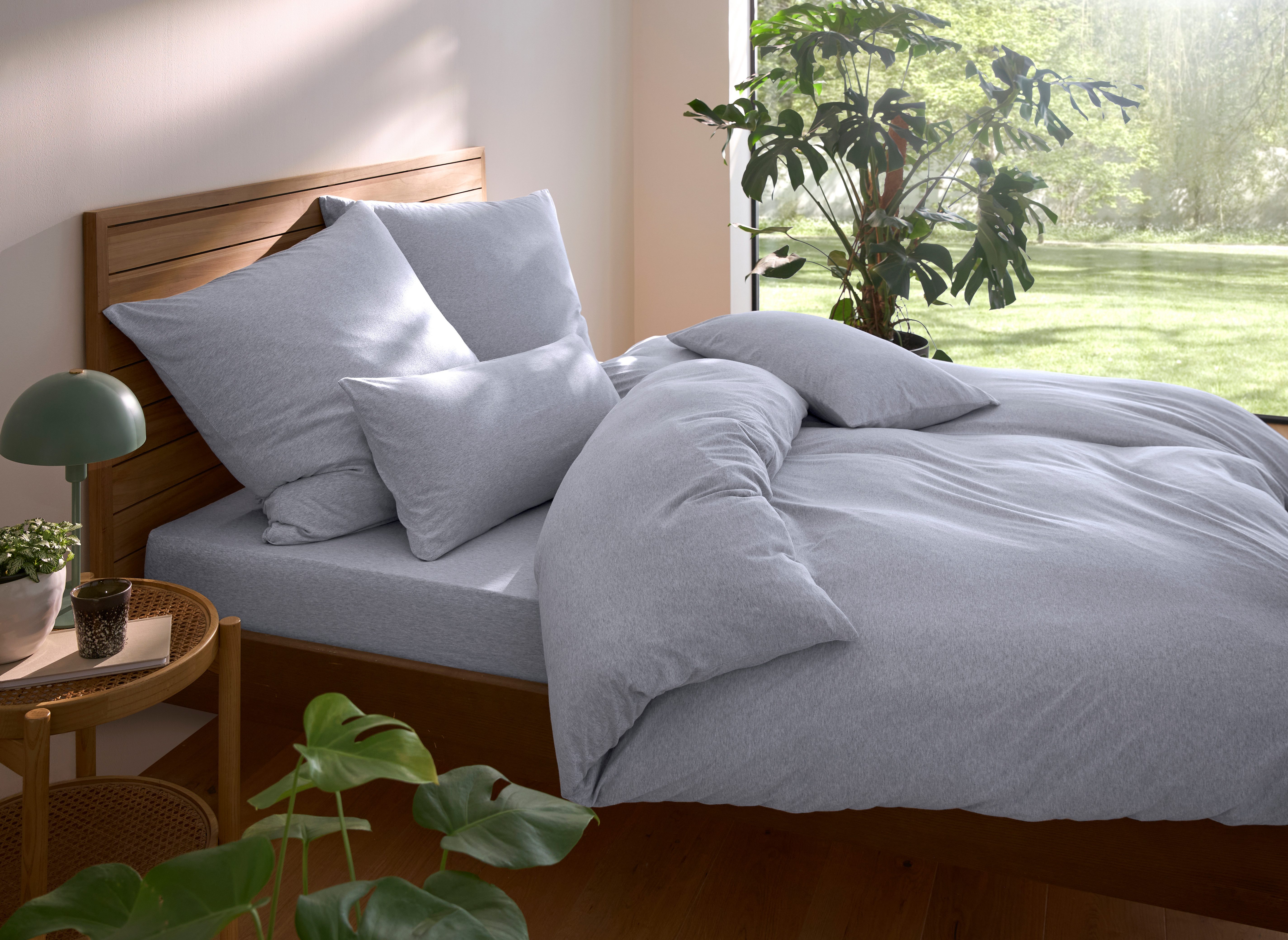 OTTO home Bettwäsche Valje, Jersey, 2 teilig, NEUHEIT: ab Größe 135x200 cm, Jersey Qualität in Melange-Optik
