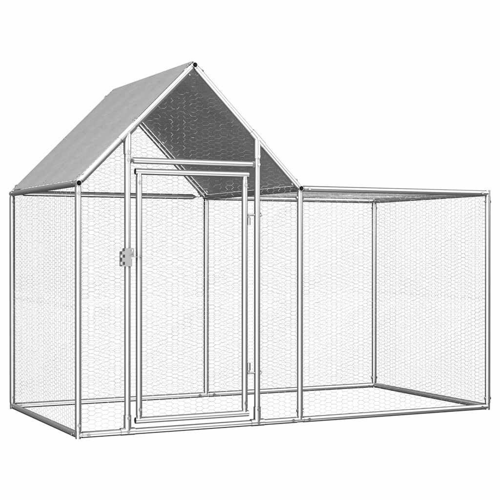 furnicato Hühnerstall 2x1x1,5 m Verzinkter Stahl