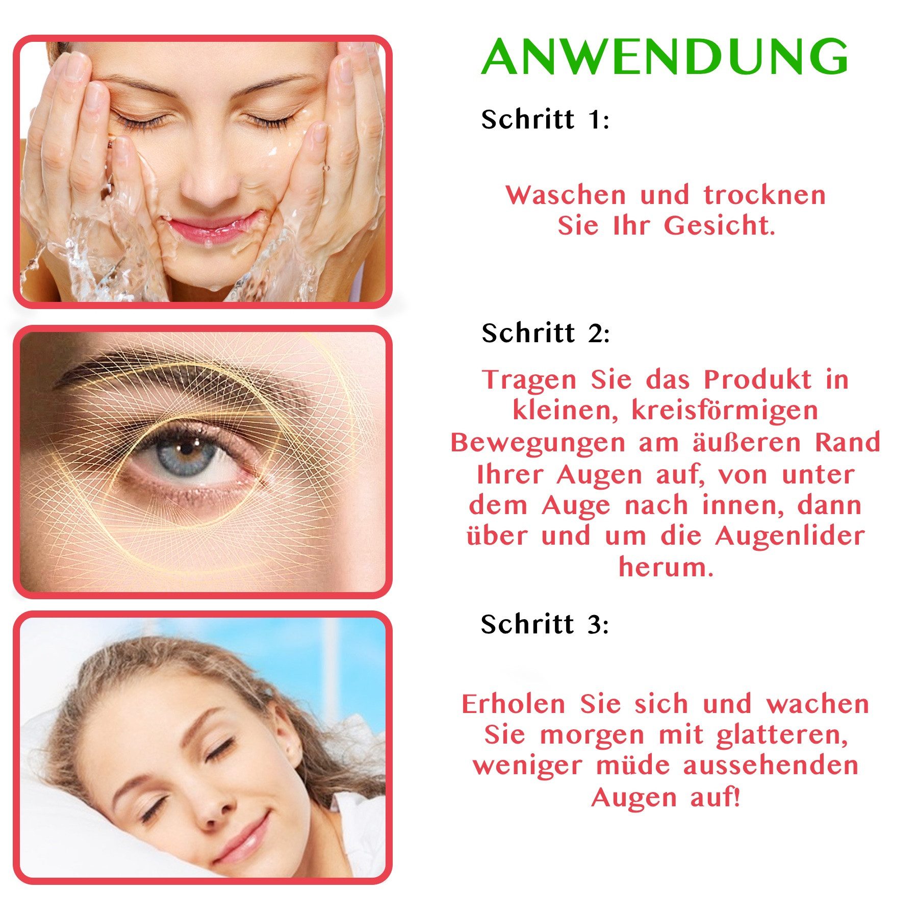 ALIVER Augencreme Anti Aging Falten Augenpflege mit Retinol Kollagen Hyaluronsäure, 1-tlg., Augencreme Retinol