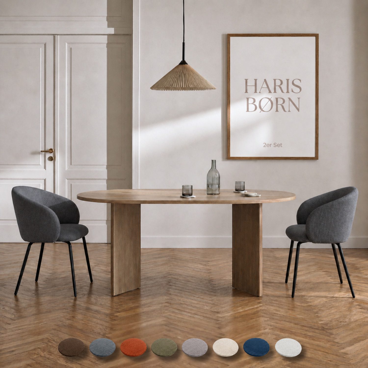 Haris Børn Esszimmerstuhl mit Armlehnen - Hochwertige Polsterstühle für Esszimmer (Set, 2 St), Premium Esszimmer Stühle & Wohnzimmer Stühle