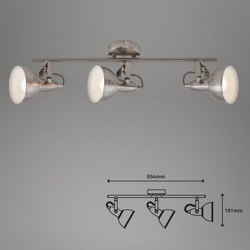 Briloner Leuchten Deckenspots 2049-032, schwenkbar, retro, ohne Leuchtmittel, Warmweiß, Deckenlampe, 55,4x10x18,1cm, Satin-Weiß, max.40W, E14, Wohnzimmer