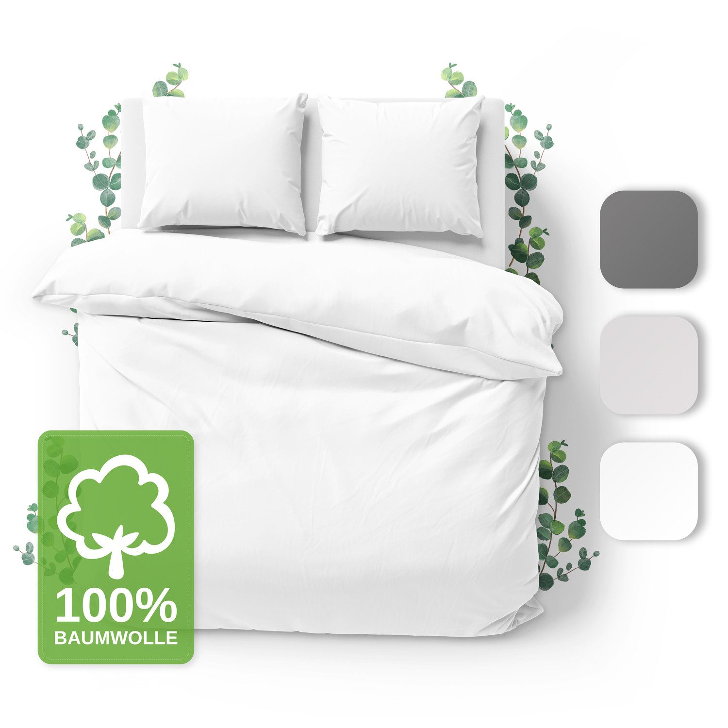 Jacobson Bettwäsche Set - 100% Baumwolle, Perkal, 3 teilig, Erhältlich in d günstig online kaufen