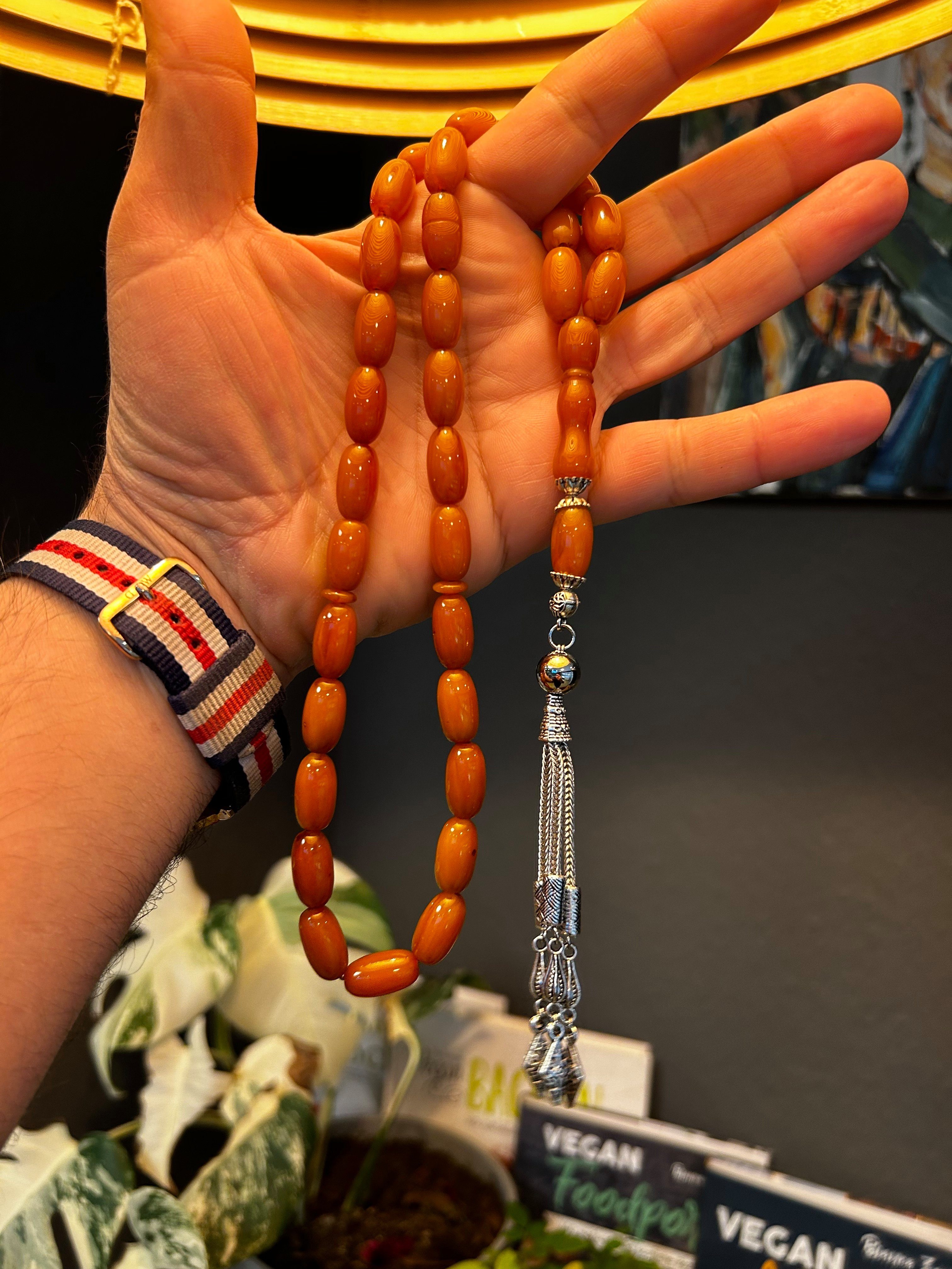 TesbihBid Kettenanhänger Gebetskette Tesbih Misbaha Amber Prayerbeads Bakalite faturan Tasbih (33-tlg)