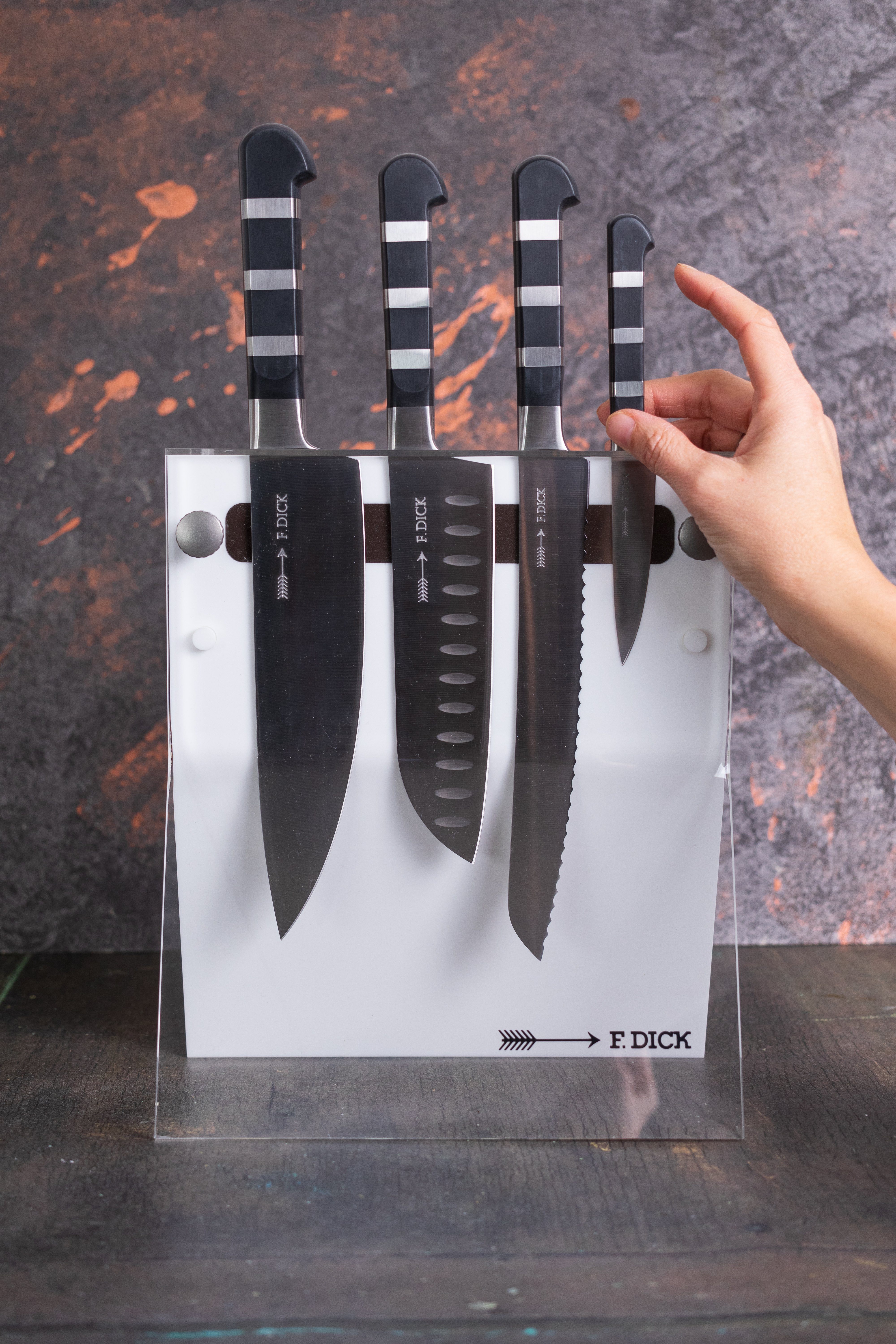 F. DICK Messer-Set F. Dick Messerblock 4Knives weiíô 1905 4-teilig Messerset 24 x 12,5 x