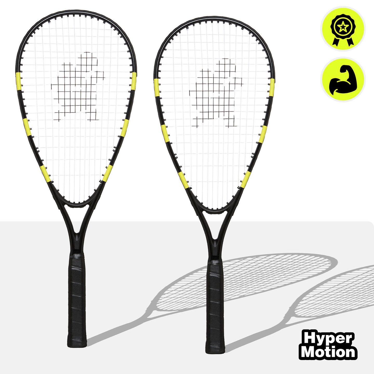 HyperMotion Federballschläger HyperMotion Speed Badminton Set 2 Schläger 5 Bälle Kegel