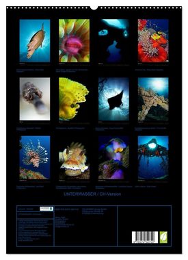 CALVENDO Wandkalender UNTERWASSER / CH-Version (Premium, hochwertiger DIN A2 Wandkalender 2023, Kunstdruck in Hochglanz)
