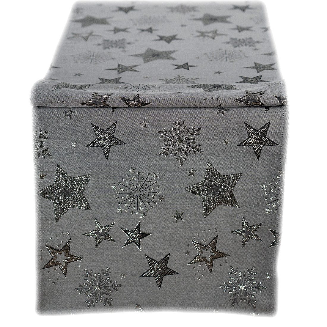 texpot Tischdecke Tischläufer Stickerei Sterne Winter Weihnachten Deko (1-tlg)