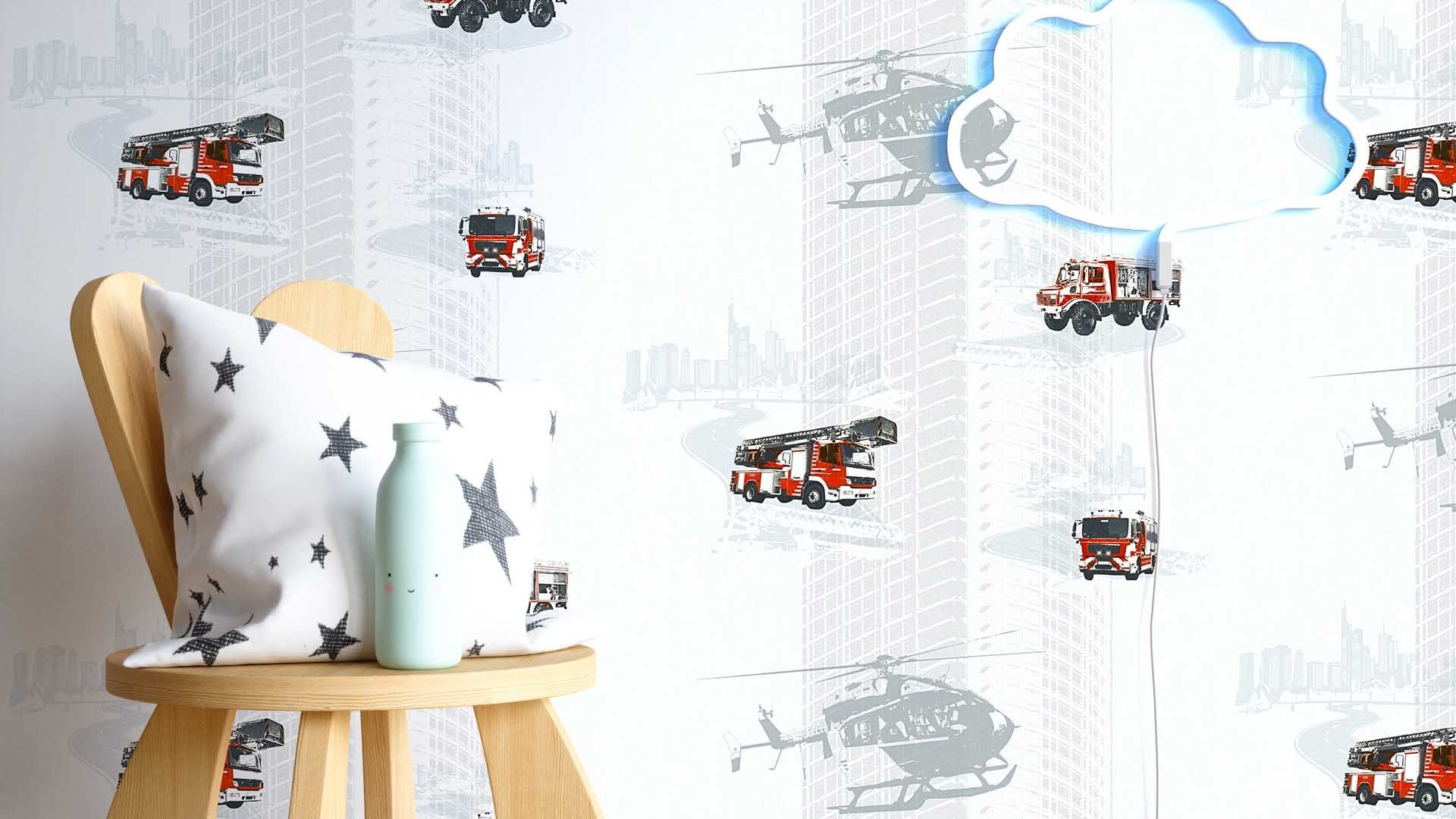 Newroom Vliestapete, Grau Kindertapete Kinder Helikopter günstig online kaufen