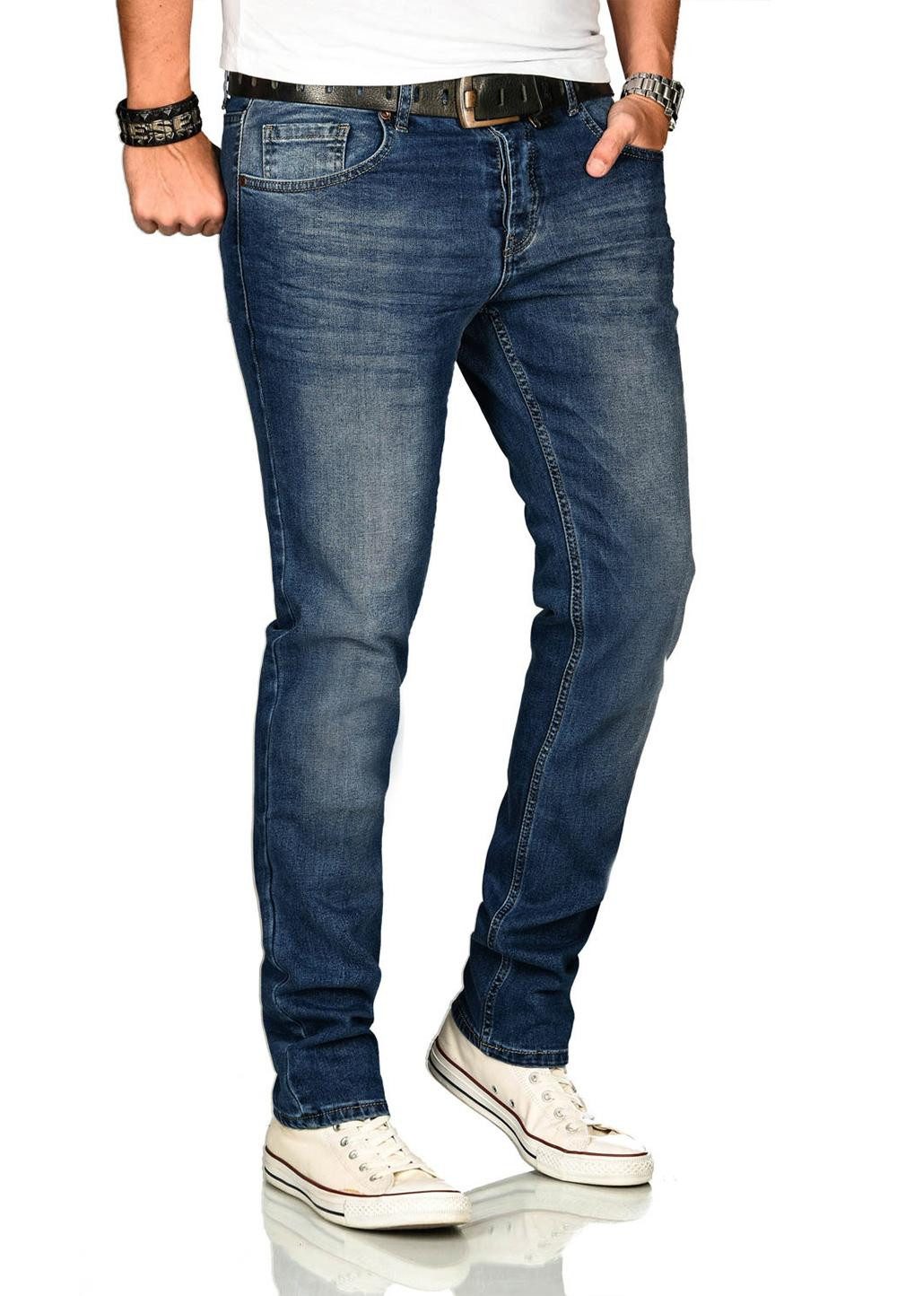 Alessandro Salvarini Straight-Jeans A. Salvarini Herren Jeans Blau Multi AS günstig online kaufen