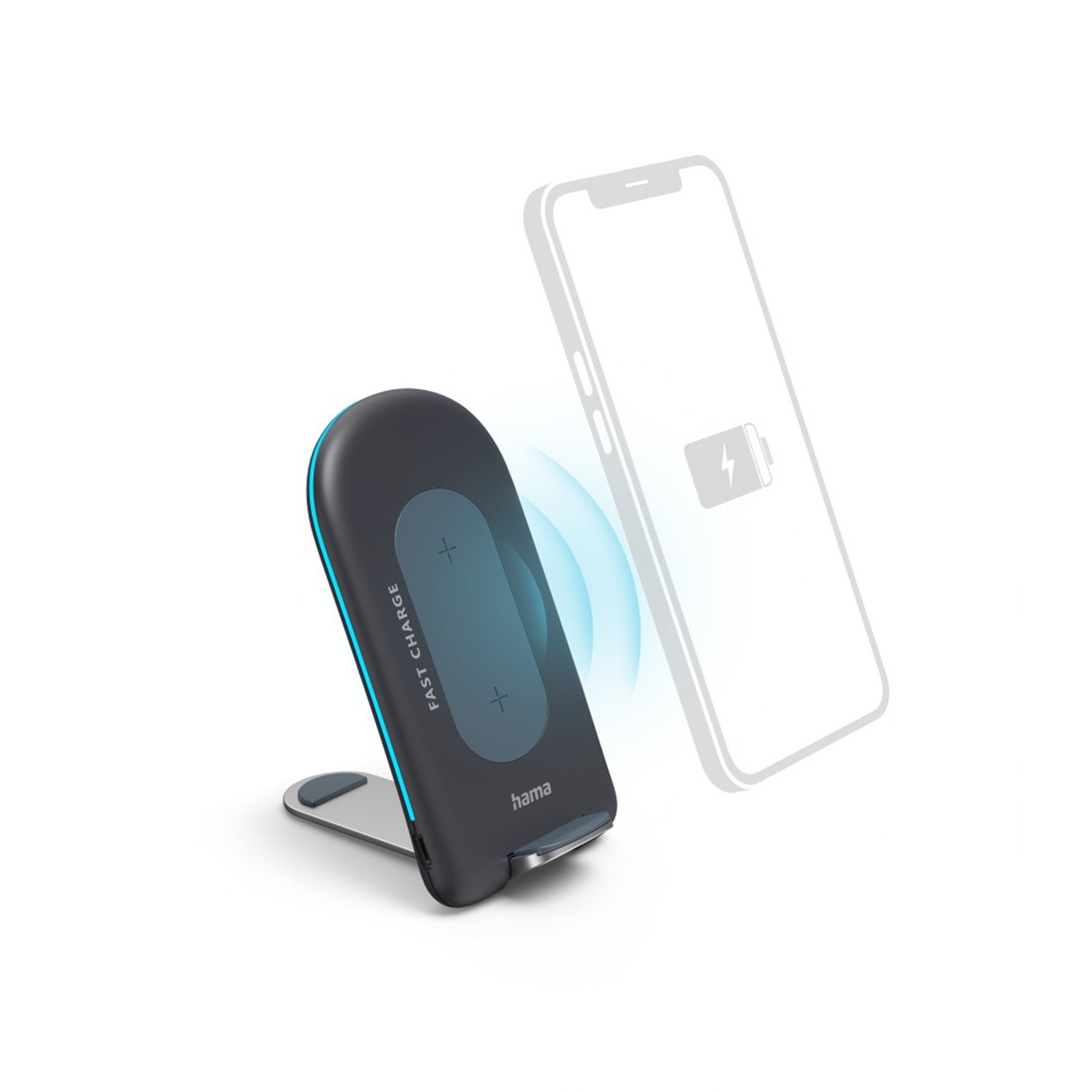 Hama QI-FC15S, 15W, kabellose Smartphone-Ladestation, G Wireless Charger (2-tlg)