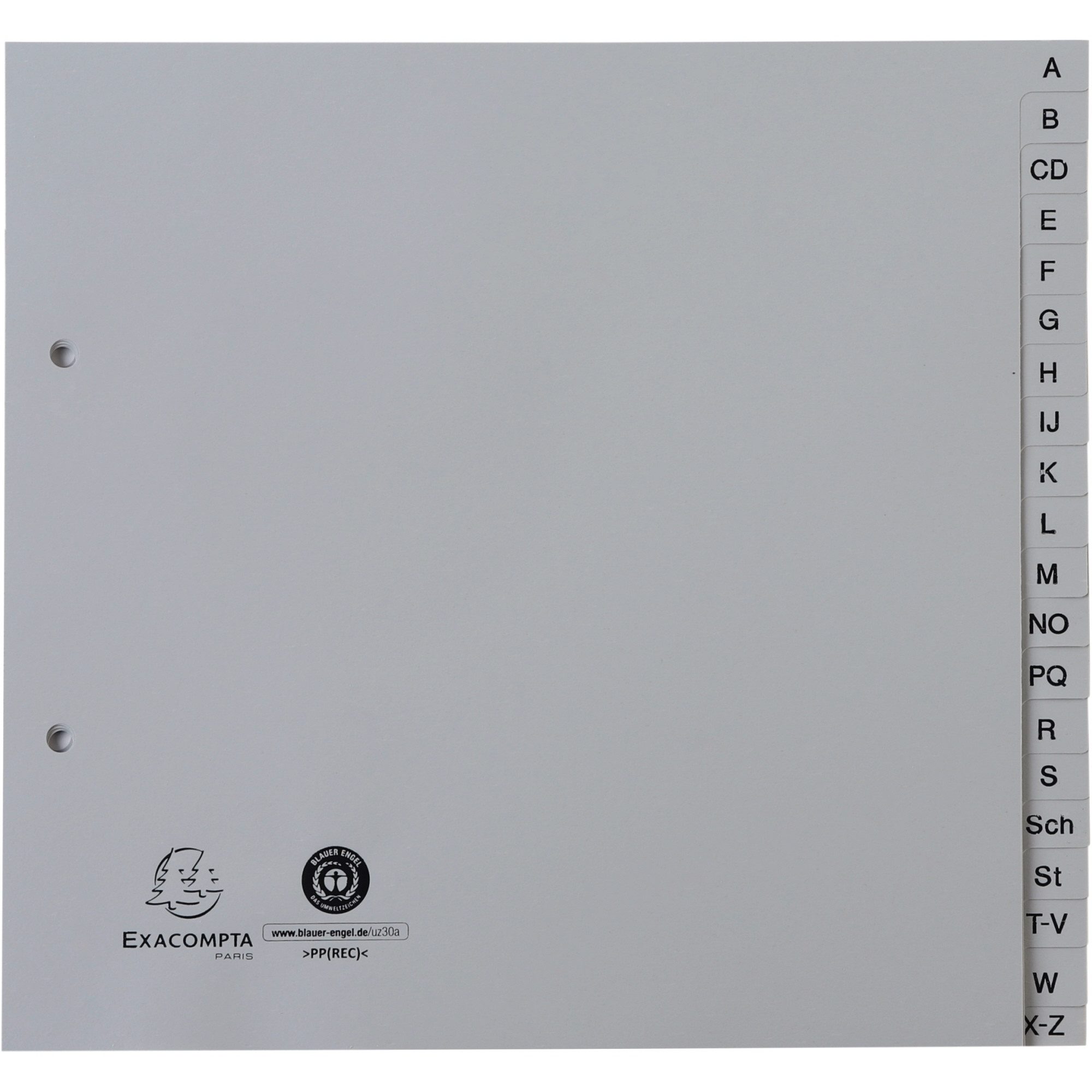EXACOMPTA Aktenordner Register 1723B 2/3 A4 PP A-Z grau