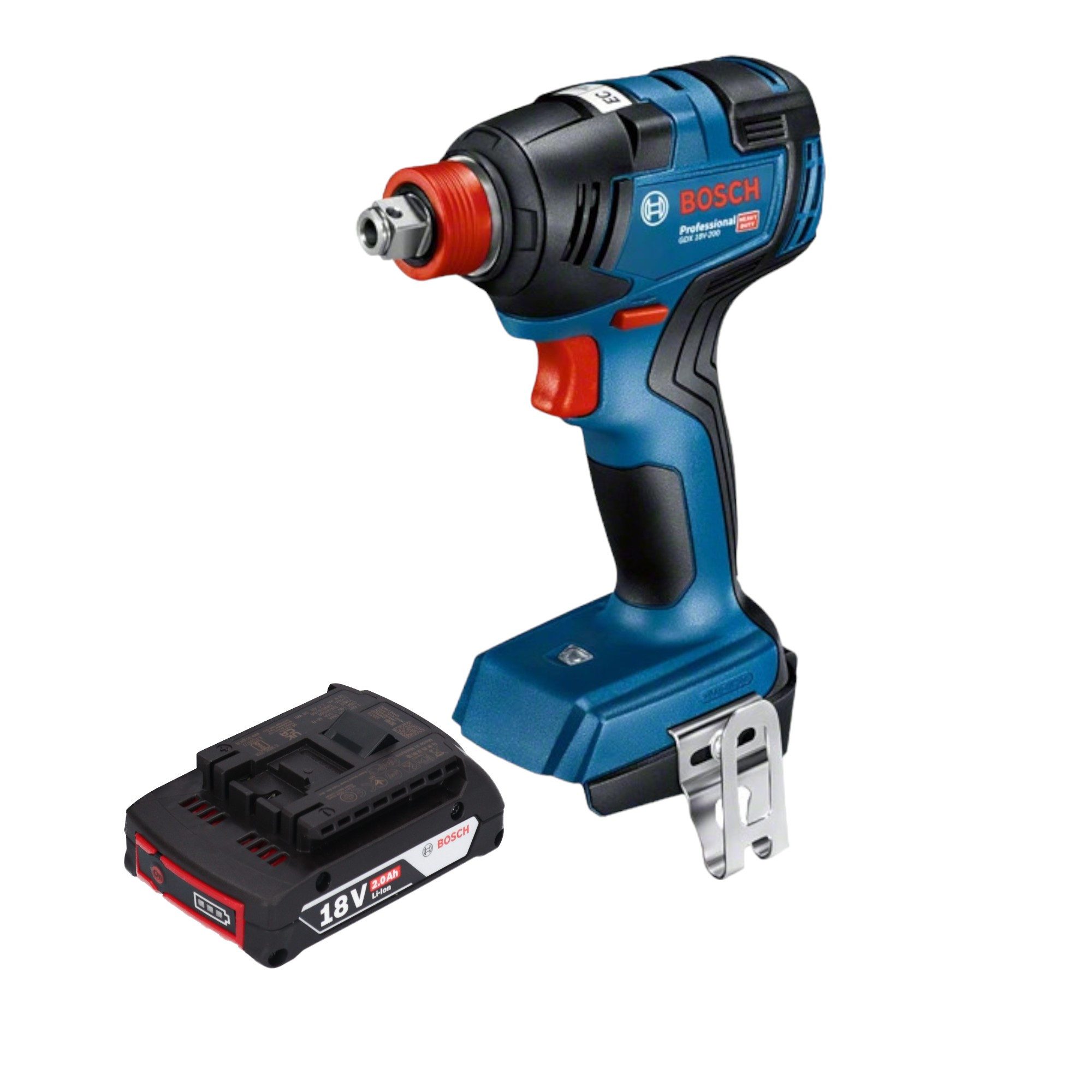 Bosch Professional Akku-Schlagschrauber GDX 18V-200 Professional Akku Drehschlagschrauber 18 V 200 Nm