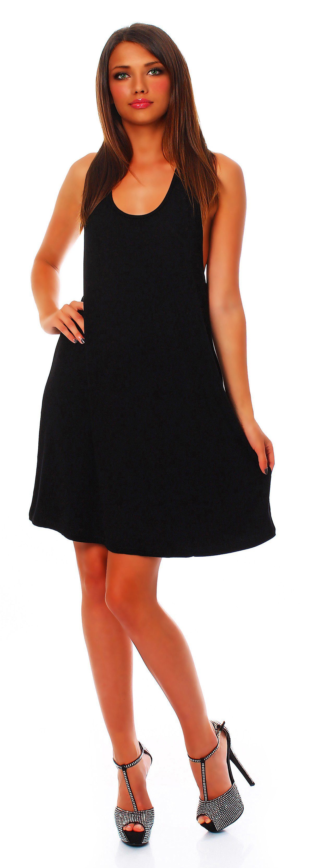 Mississhop Off-Shoulder-Kleid Minikleid mit überkreuzten Schlaufen günstig online kaufen
