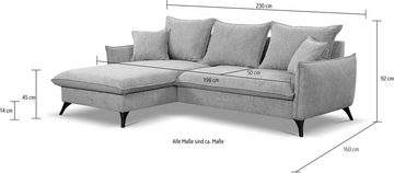 WERK2 Ecksofa Modica L-Form, Minimalistisches Ecksofa mit Schlaffunktion & Bettkasten