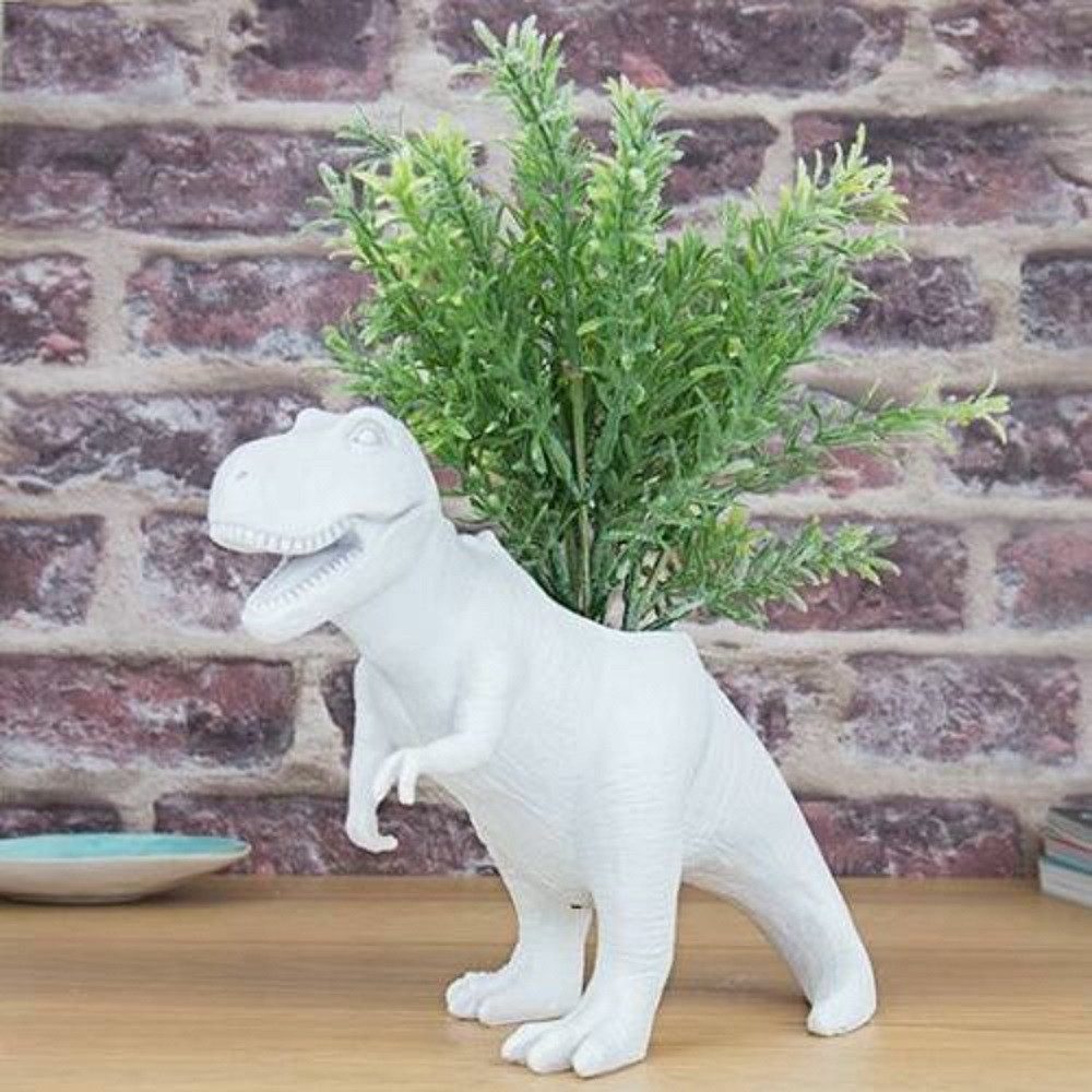 GIFT REPUBLIC Blumentopf T-Rex (Dinosaurier, 1 St., Polyresin), ca. 22 x 10 x 17,5 cm