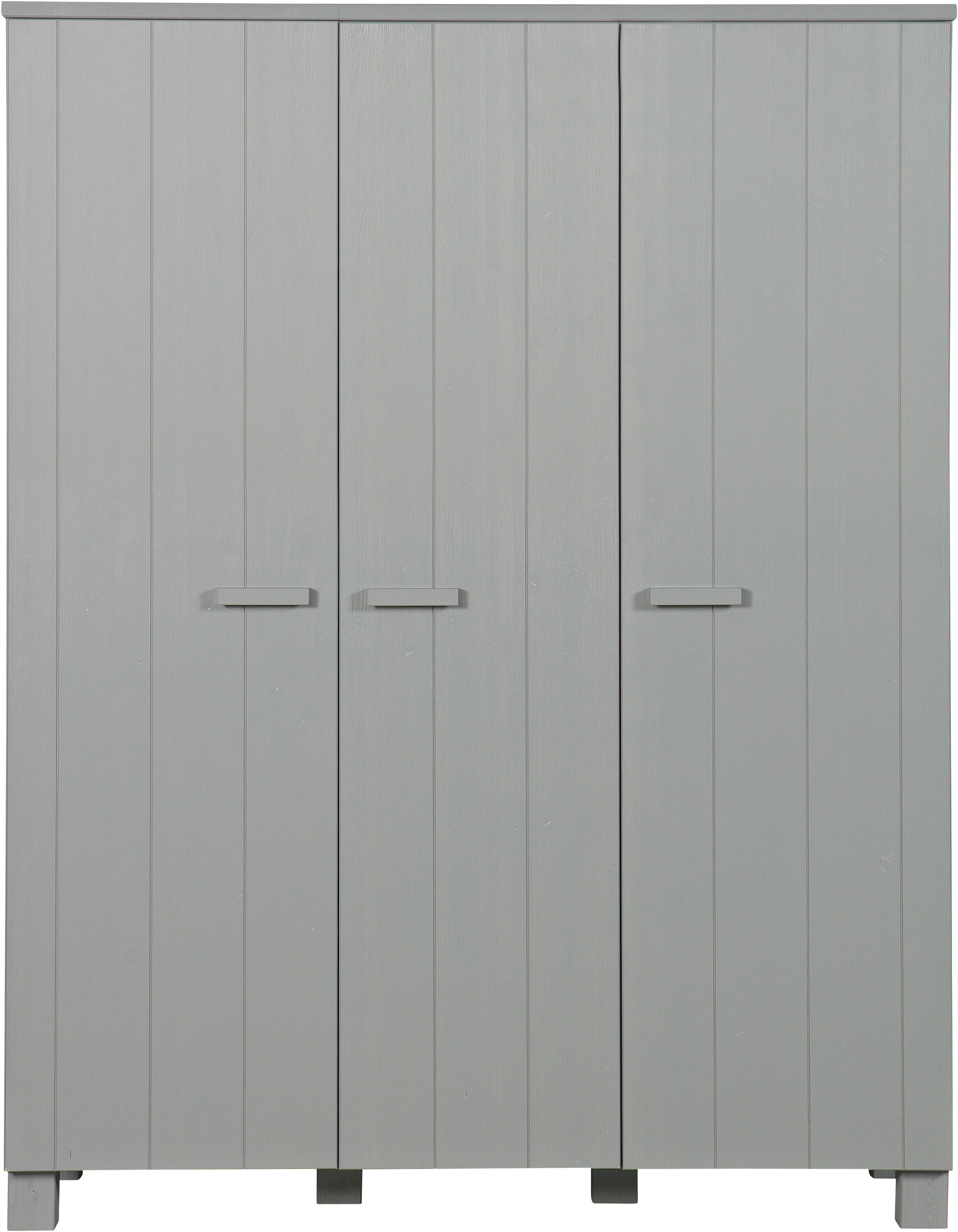 WOOOD Kleiderschrank Dennis Mehrzweckschrank mit gebürsteter Oberfläche FSC® Kiefer massiv, gebürstet, Höhe 202 cm