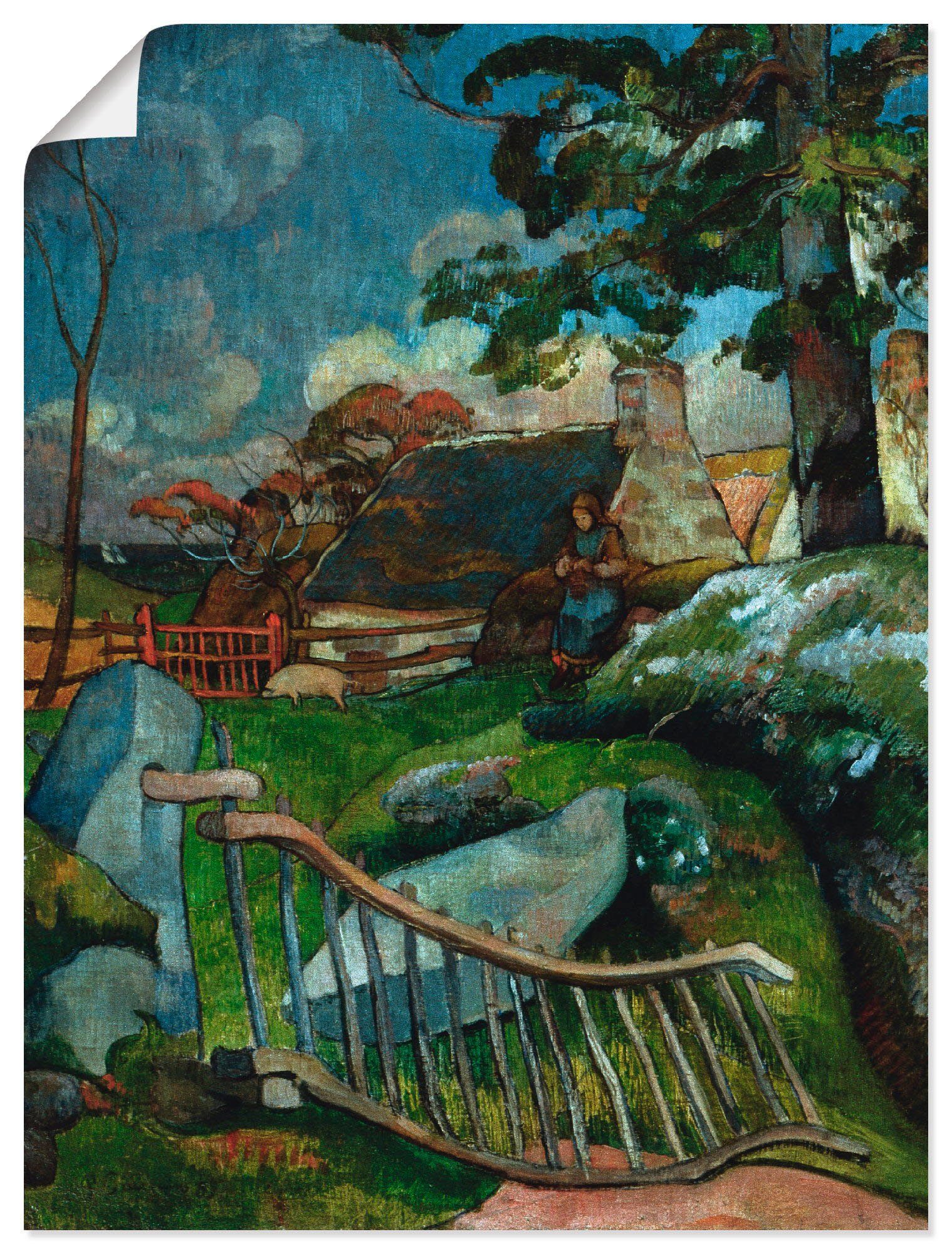Artland Kunstdruck Das Gatter 1889, Garten (1 St), als Leinwandbild, Wandaufkleber oder Poster in versch. Größen