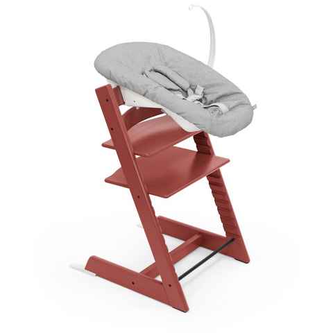 Stokke Hochstuhl Tripp Trapp® Kinderhochstuhl mit Newborn Set, Höhen- und tiefenverstellbare Sitz- und Fußplatten