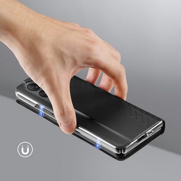Dux Ducis Handyhülle Ledertasche kompatibel mit Samsung Galaxy Z Fold5 5G Schwarz