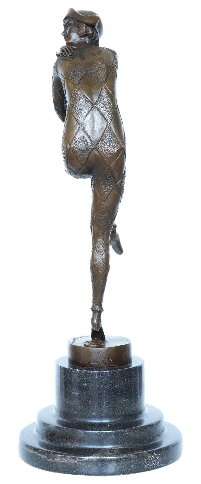 Aubaho Skulptur Bronzeskulptur Harlekin Antik-Stil Figur nach Skulptur Chiparus Bronze