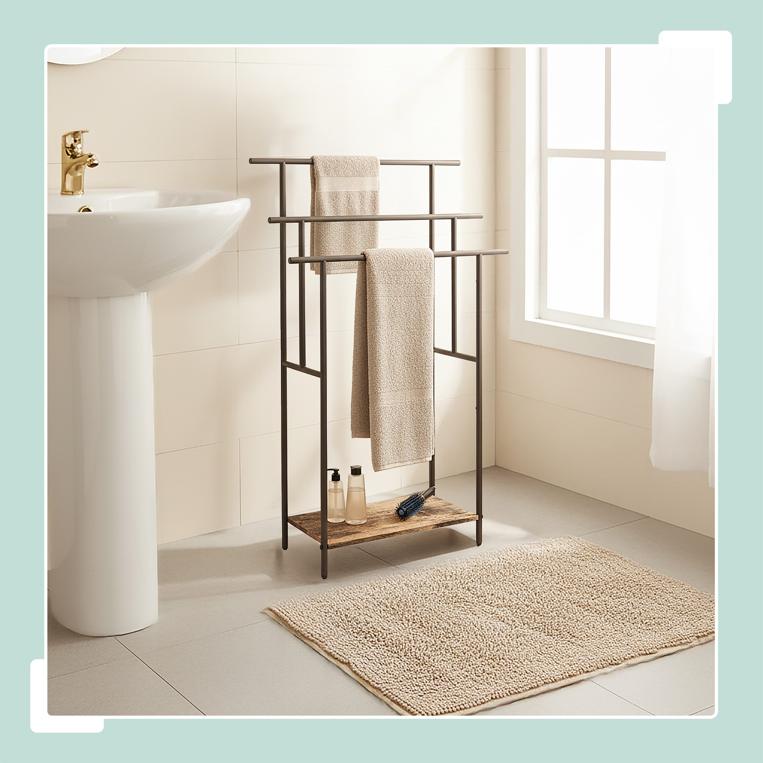 relaxdays Handtuchständer Industrial Handtuchständer mit Ablage günstig online kaufen