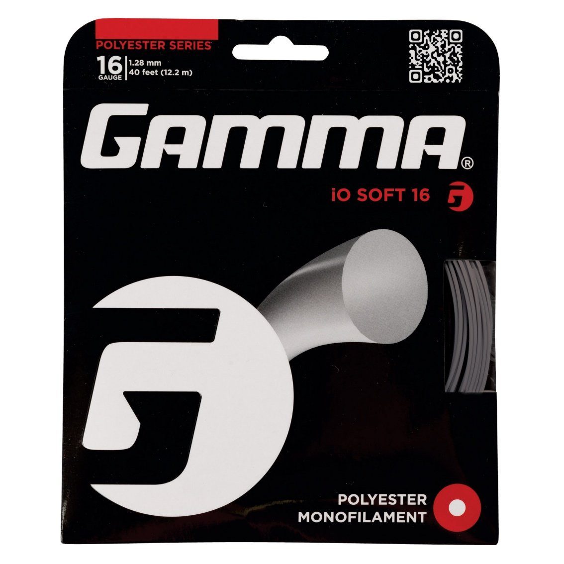Gamma Tennissaite iO Soft (Haltbarkeit+Touch) grau 12m Set, Saitendicke: 1.23